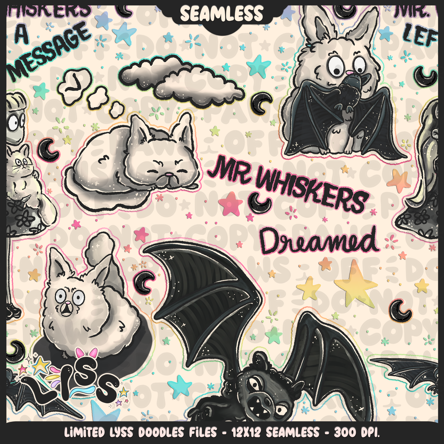 2024 - Lyss Doodles - Seamless - Mains - Franken Woof - 24LD076