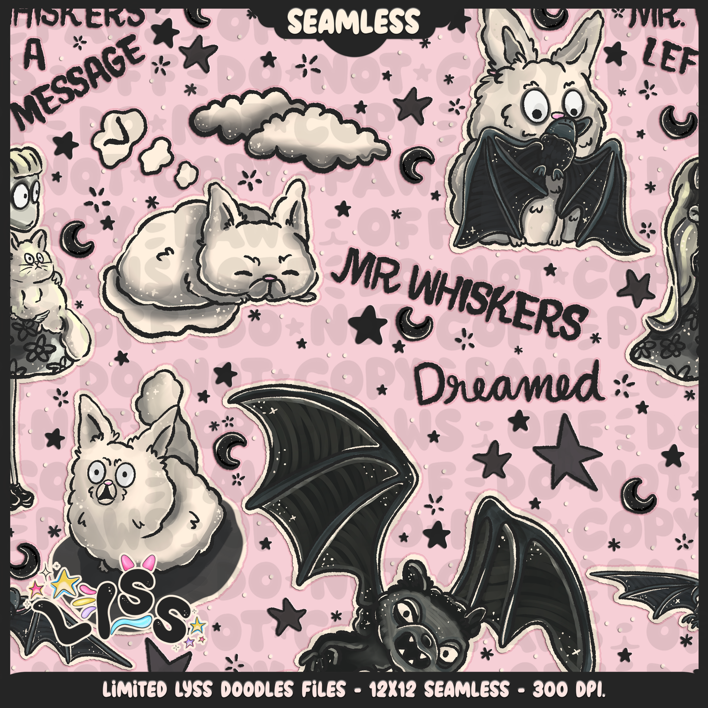 2024 - Lyss Doodles - Seamless - Mains - Franken Woof - 24LD076
