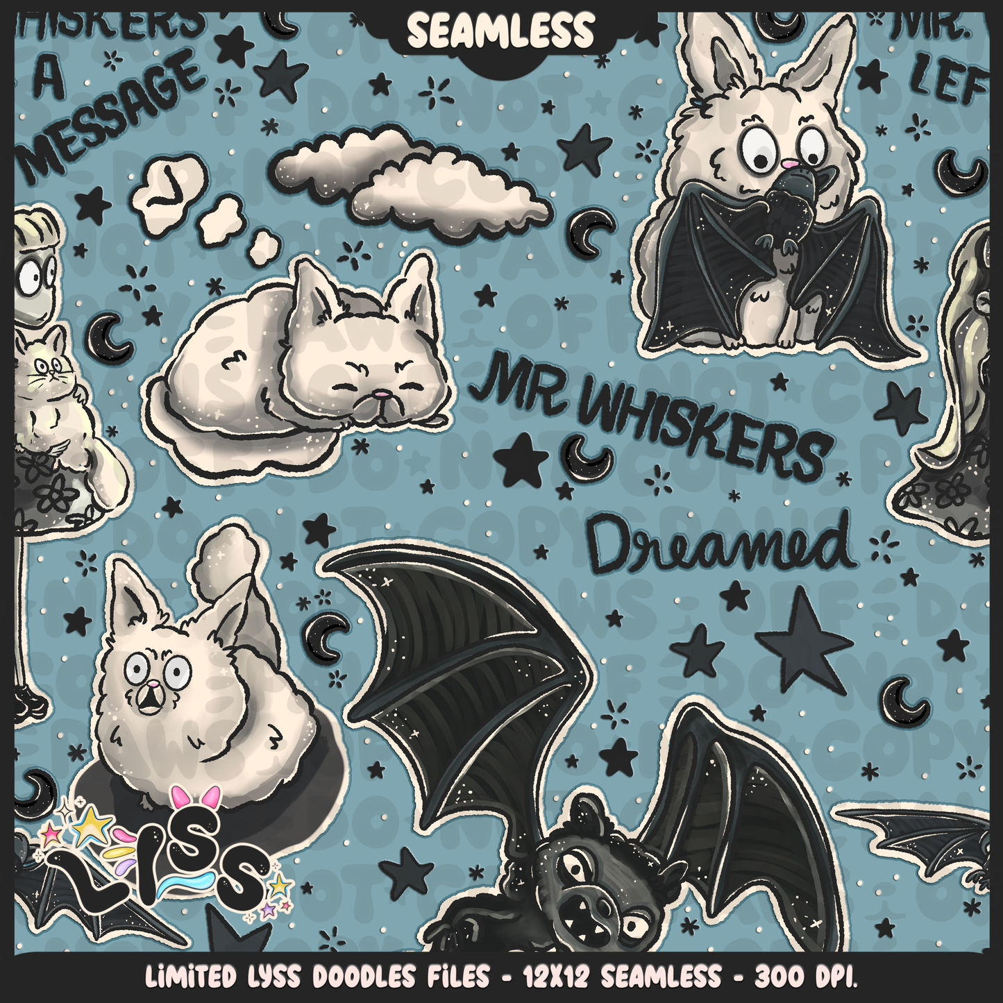 2024 - Lyss Doodles - Seamless - Mains - Franken Woof - 24LD076