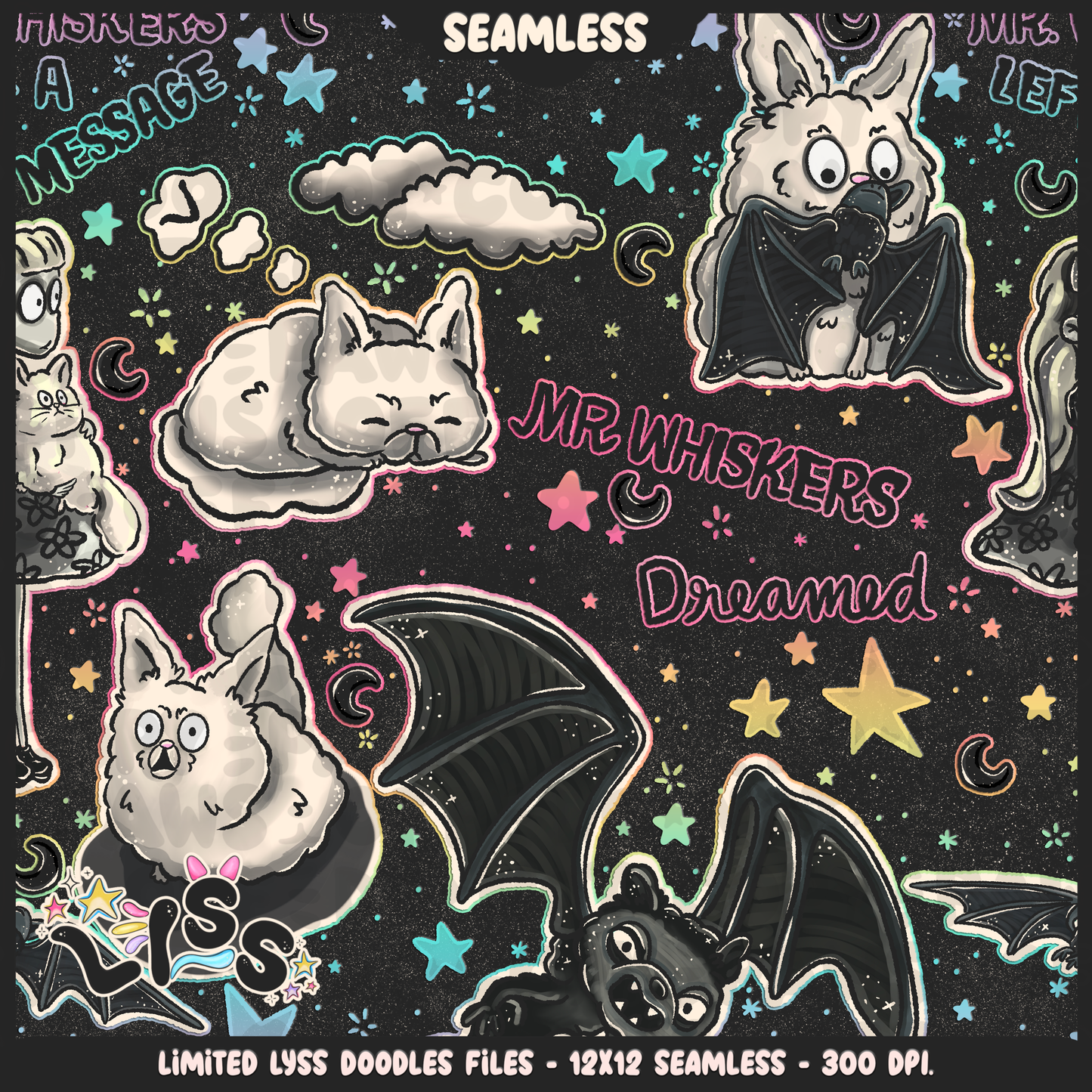 2024 - Lyss Doodles - Seamless - Mains - Franken Woof - 24LD076