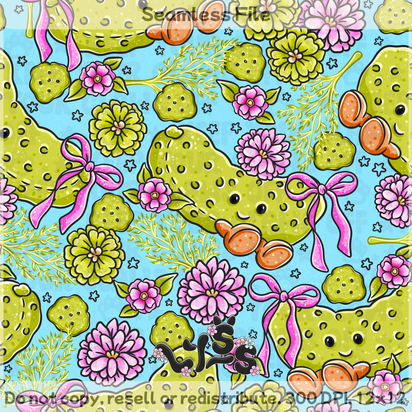 2025 - Lyss Doodles - Seamless - Garden Pickles - 25LD041
