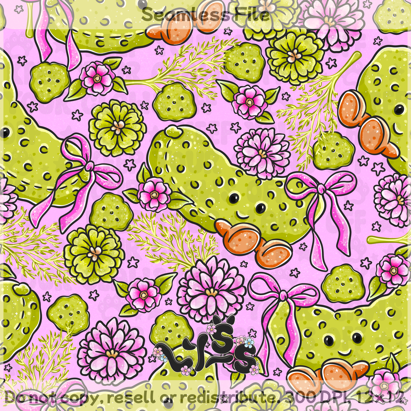 2025 - Lyss Doodles - Seamless - Garden Pickles - 25LD041