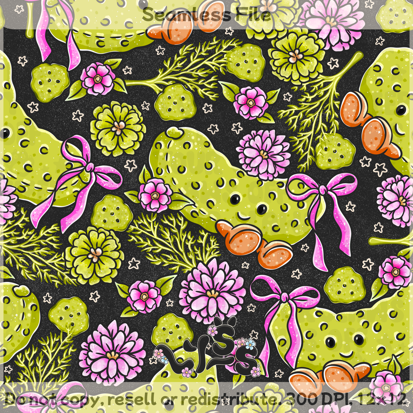 2025 - Lyss Doodles - Seamless - Garden Pickles - 25LD041