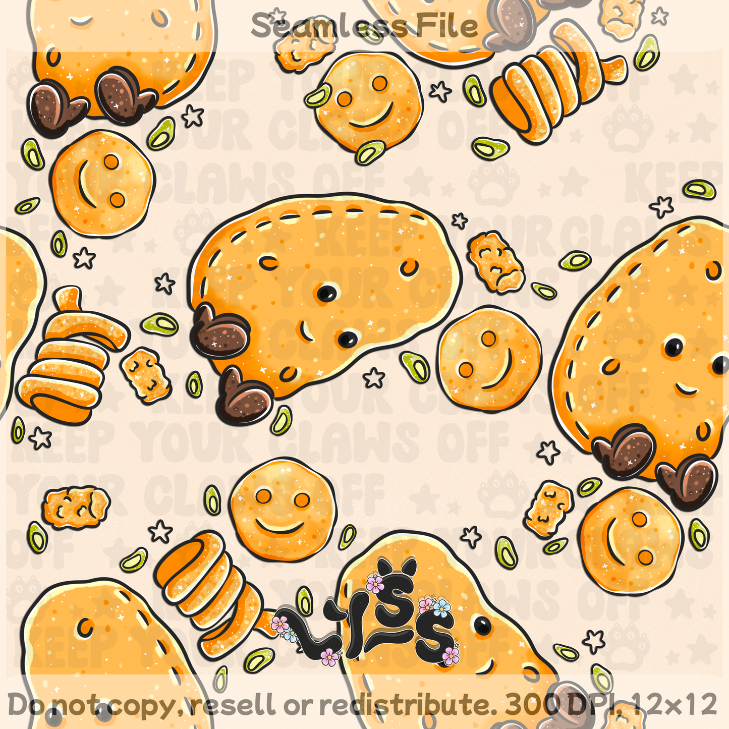 2025 - Lyss Doodles - Seamless - Garden Tattos - 25LD040