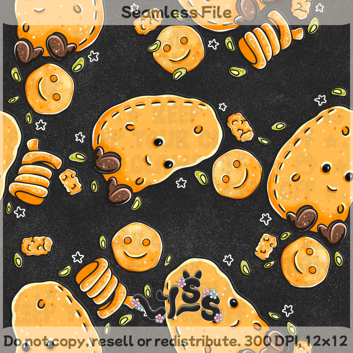 2025 - Lyss Doodles - Seamless - Garden Tattos - 25LD040