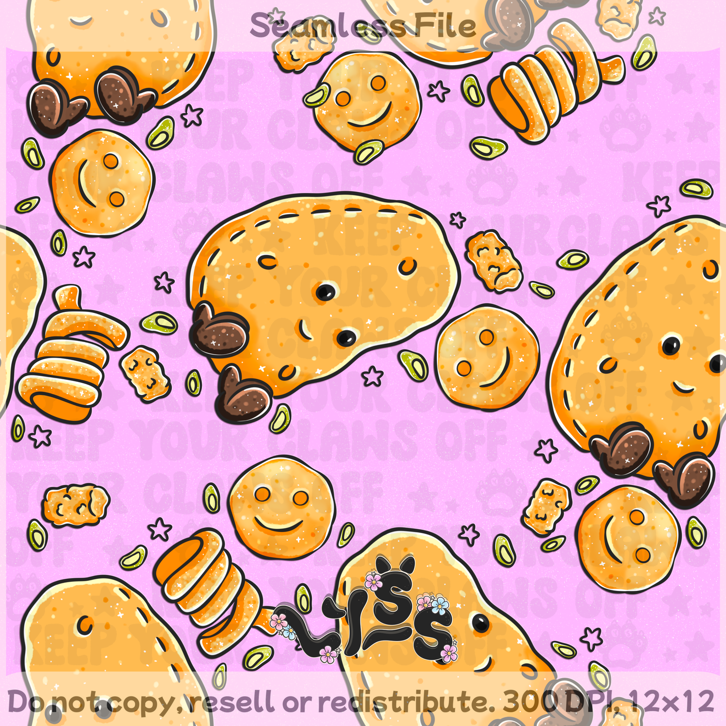 2025 - Lyss Doodles - Seamless - Garden Tattos - 25LD040