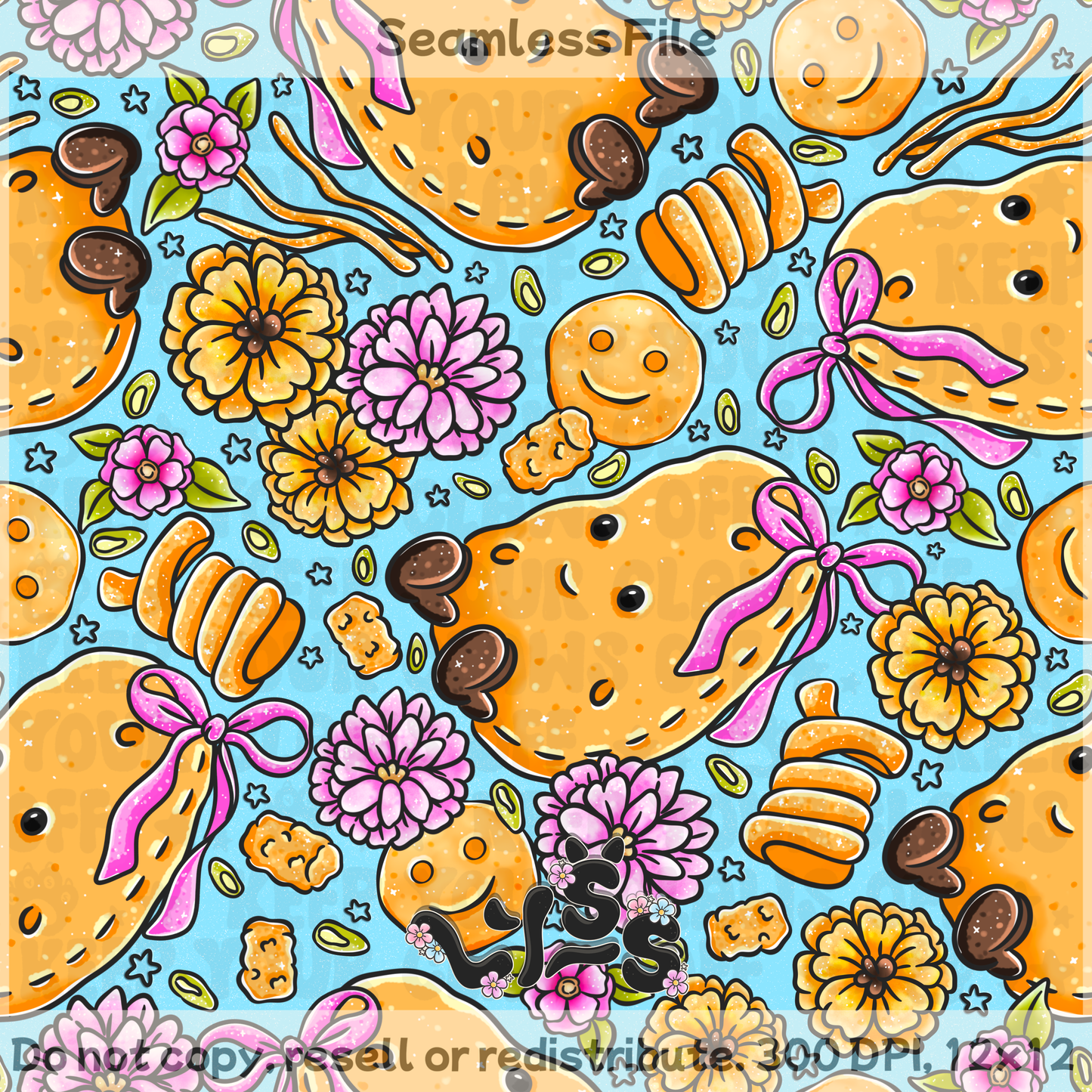 2025 - Lyss Doodles - Seamless - Garden Tattos - 25LD040