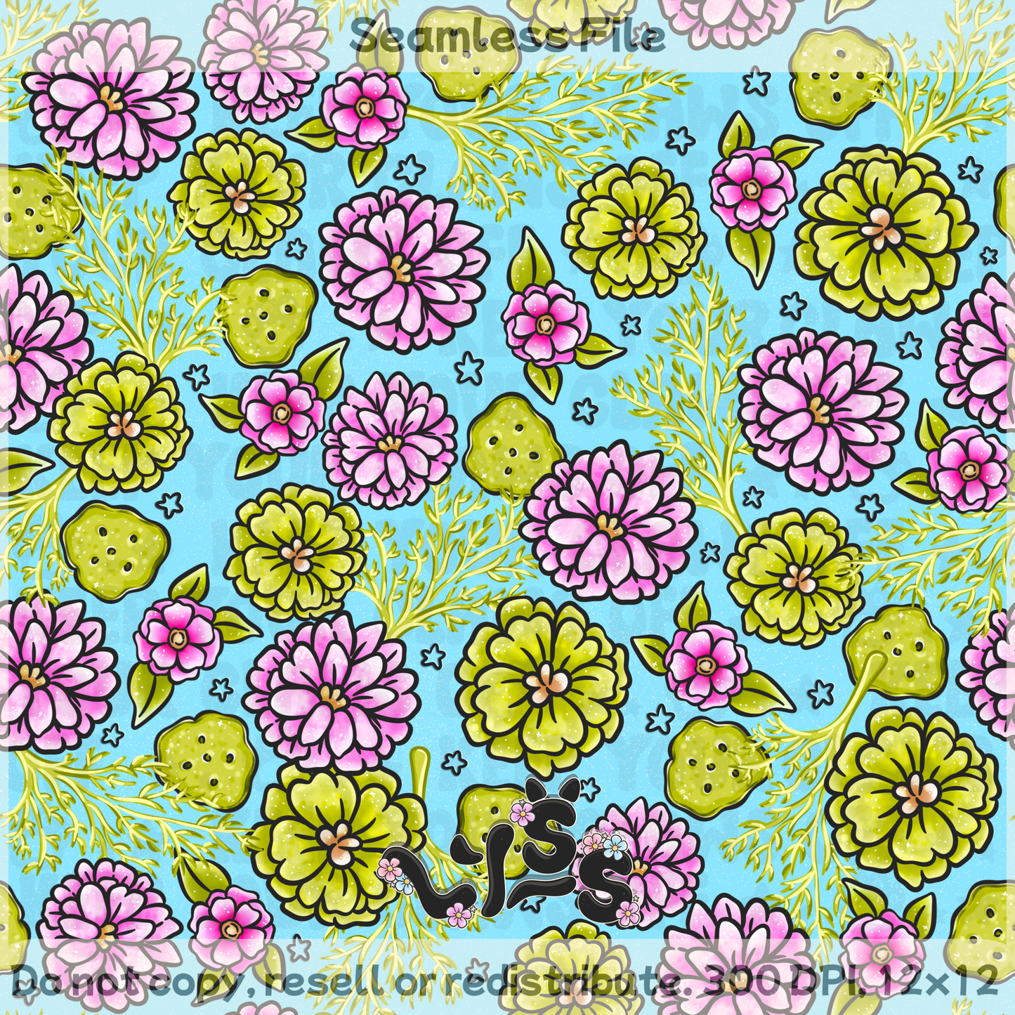 2025 - Lyss Doodles - Seamless - Garden Pickles - 25LD041