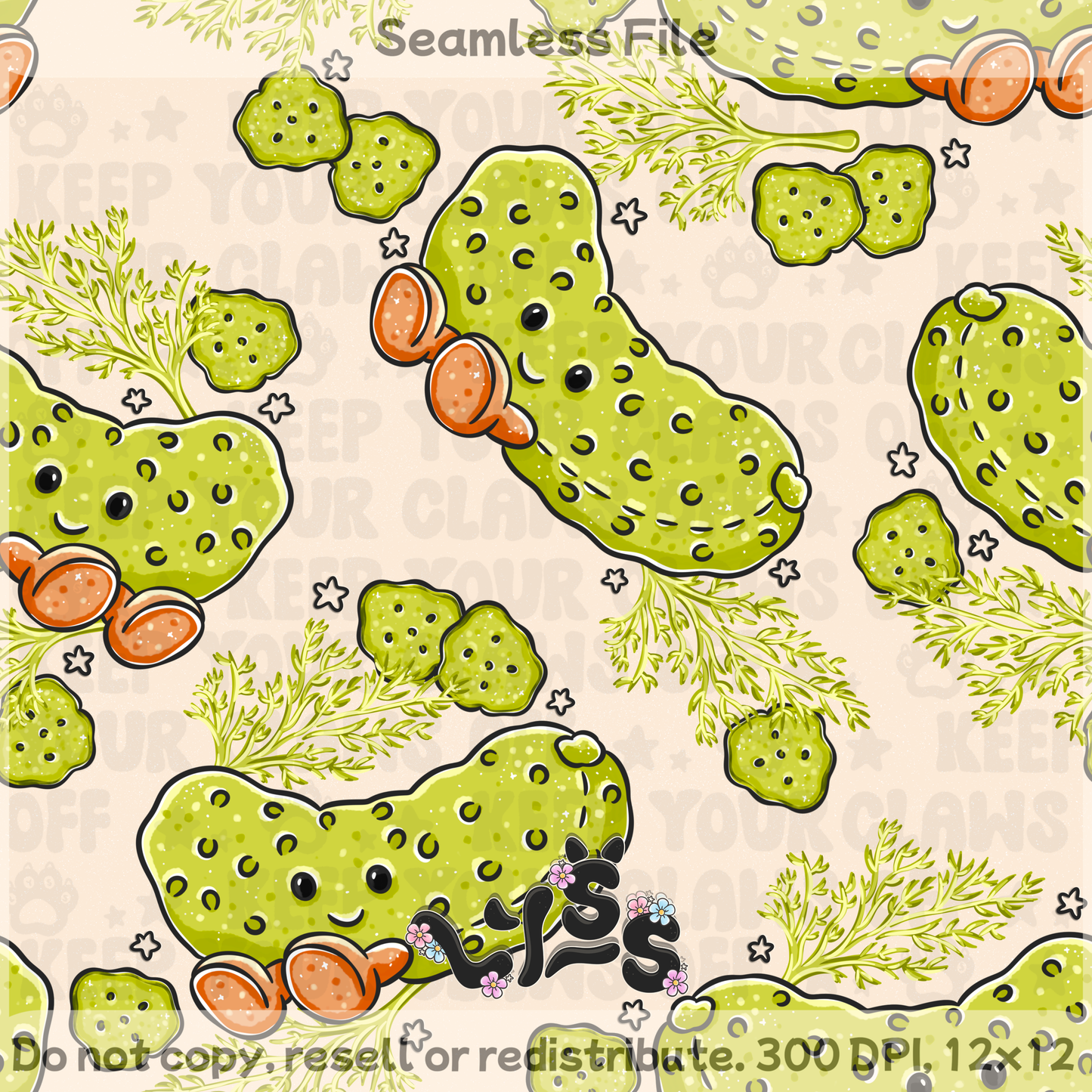 2025 - Lyss Doodles - Seamless - Garden Pickles - 25LD041