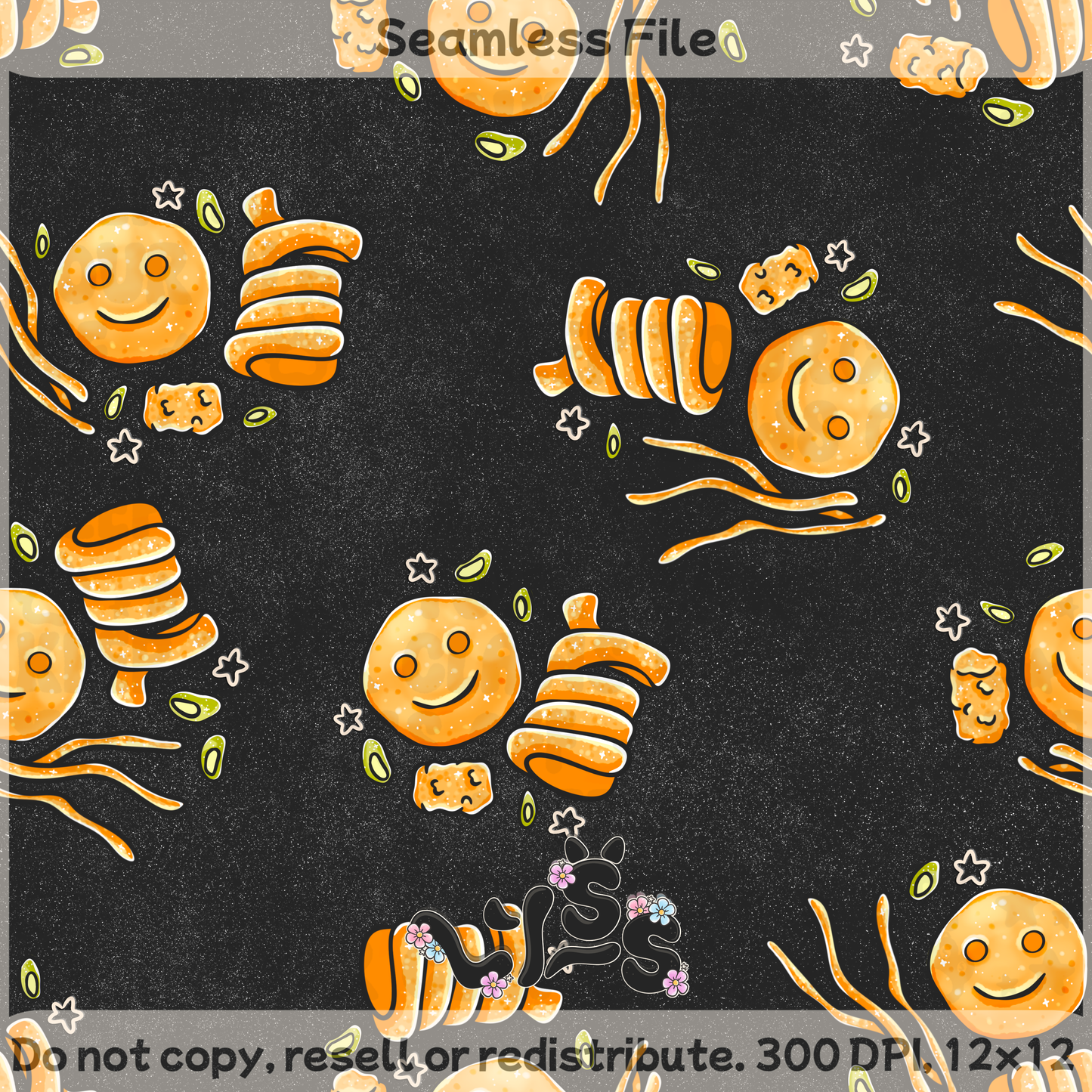 2025 - Lyss Doodles - Seamless - Garden Tattos - 25LD040