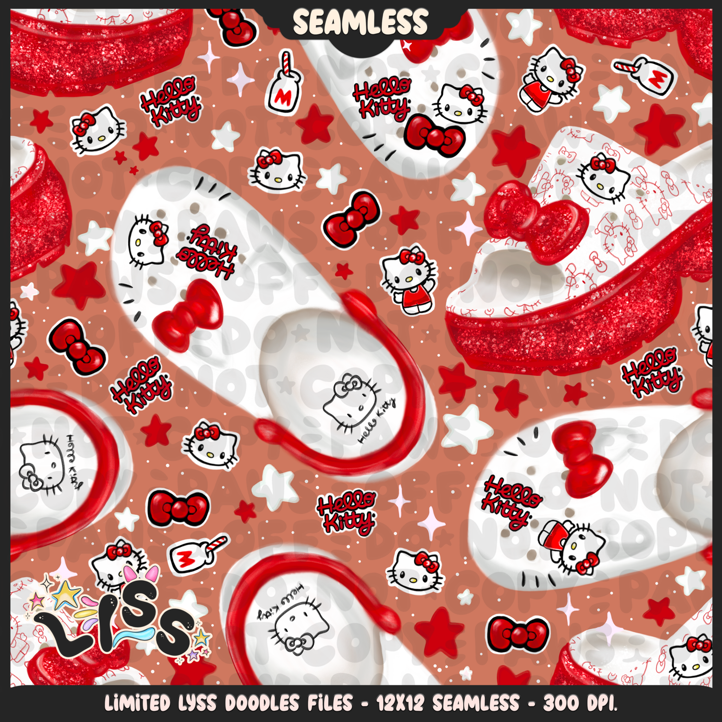 2024 - Lyss Doodles - Seamless - Mains - HK Birthday - Comfy Shoes - 24LD011