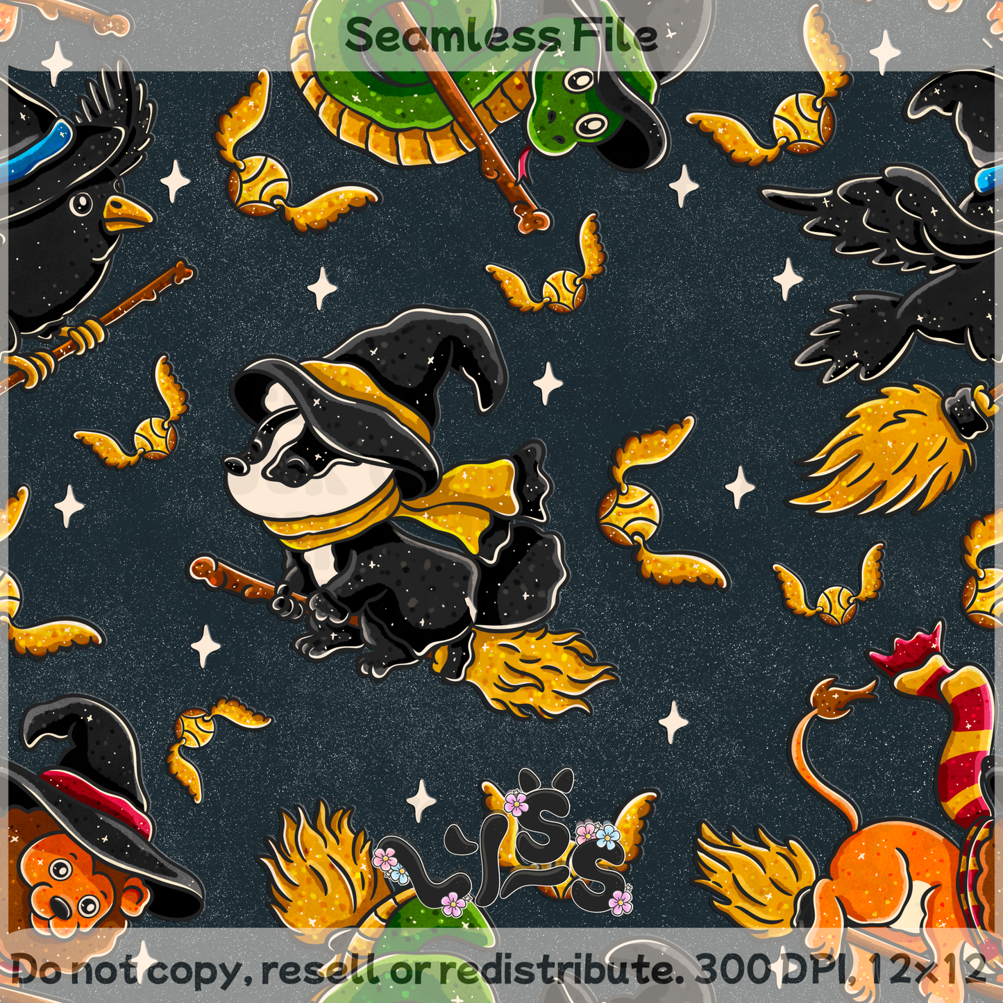 2025 - Lyss Doodles - Seamless - HP Animals - 25LD039