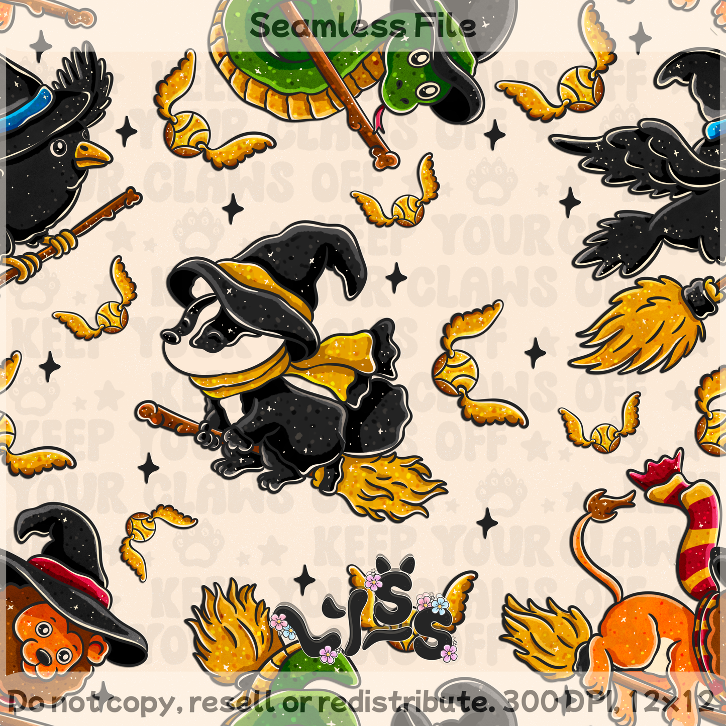 2025 - Lyss Doodles - Seamless - HP Animals - 25LD039