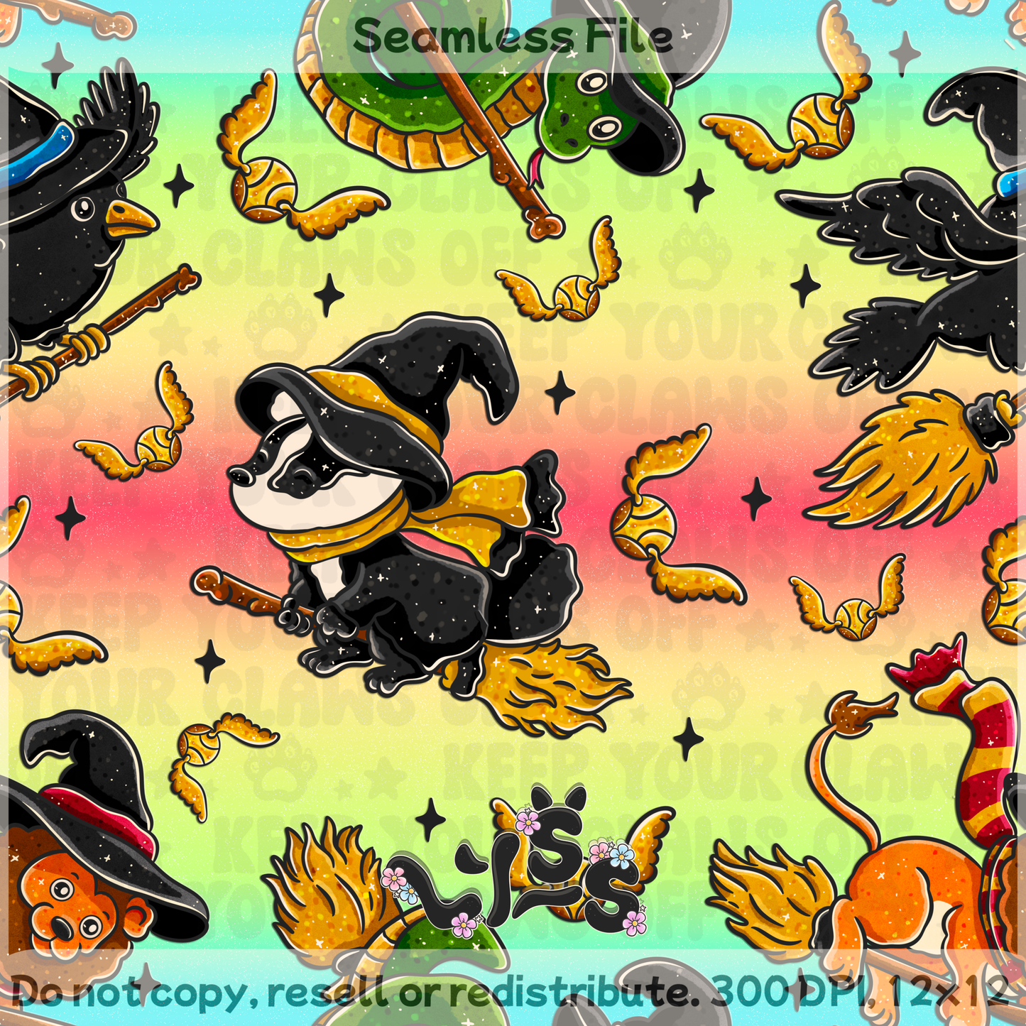 2025 - Lyss Doodles - Seamless - HP Animals - 25LD039