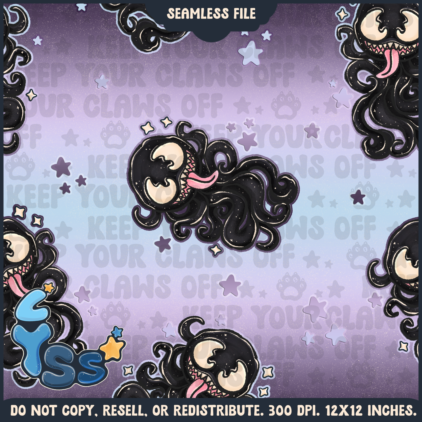 2024 - Lyss Doodles - Seamless - Mains - Superhero Collection - Ink Alien - 24LD084