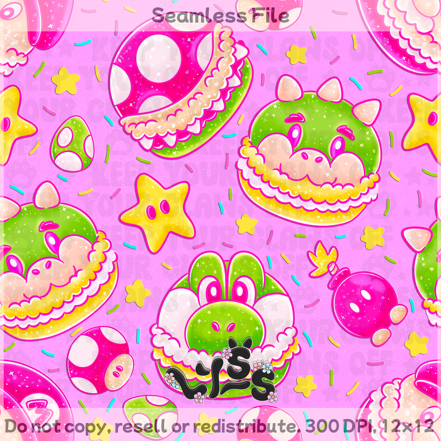 2025 - Lyss Doodles - Seamless - Macaron Mar10 - 25LD033