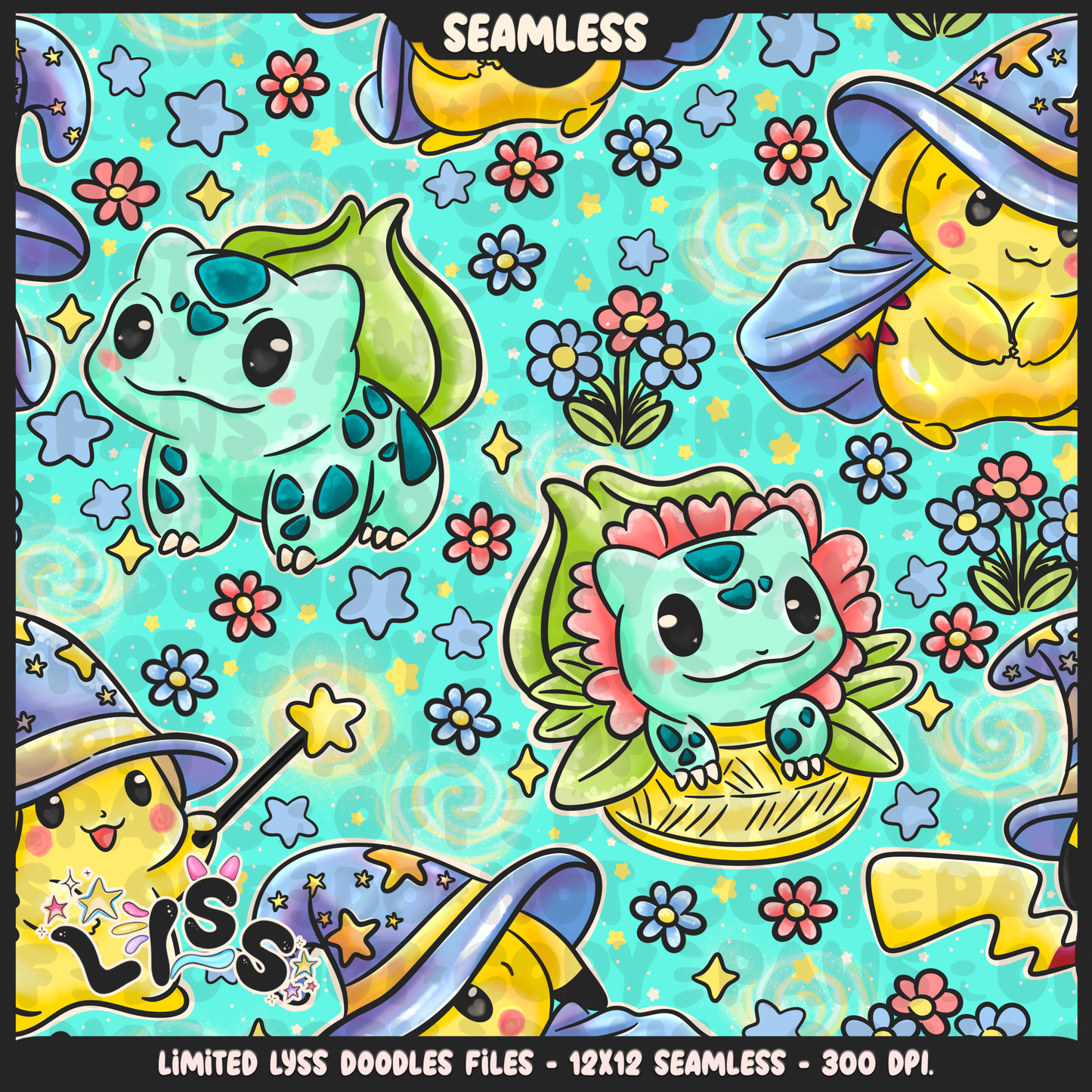 2024 - Lyss Doodles - Seamless - Mains - Magic Garden - 24LD041