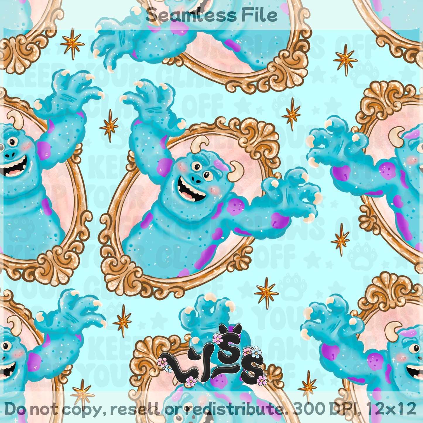 2025 - Lyss Doodles - Seamless - Main - Monsters Frame - 25LD052