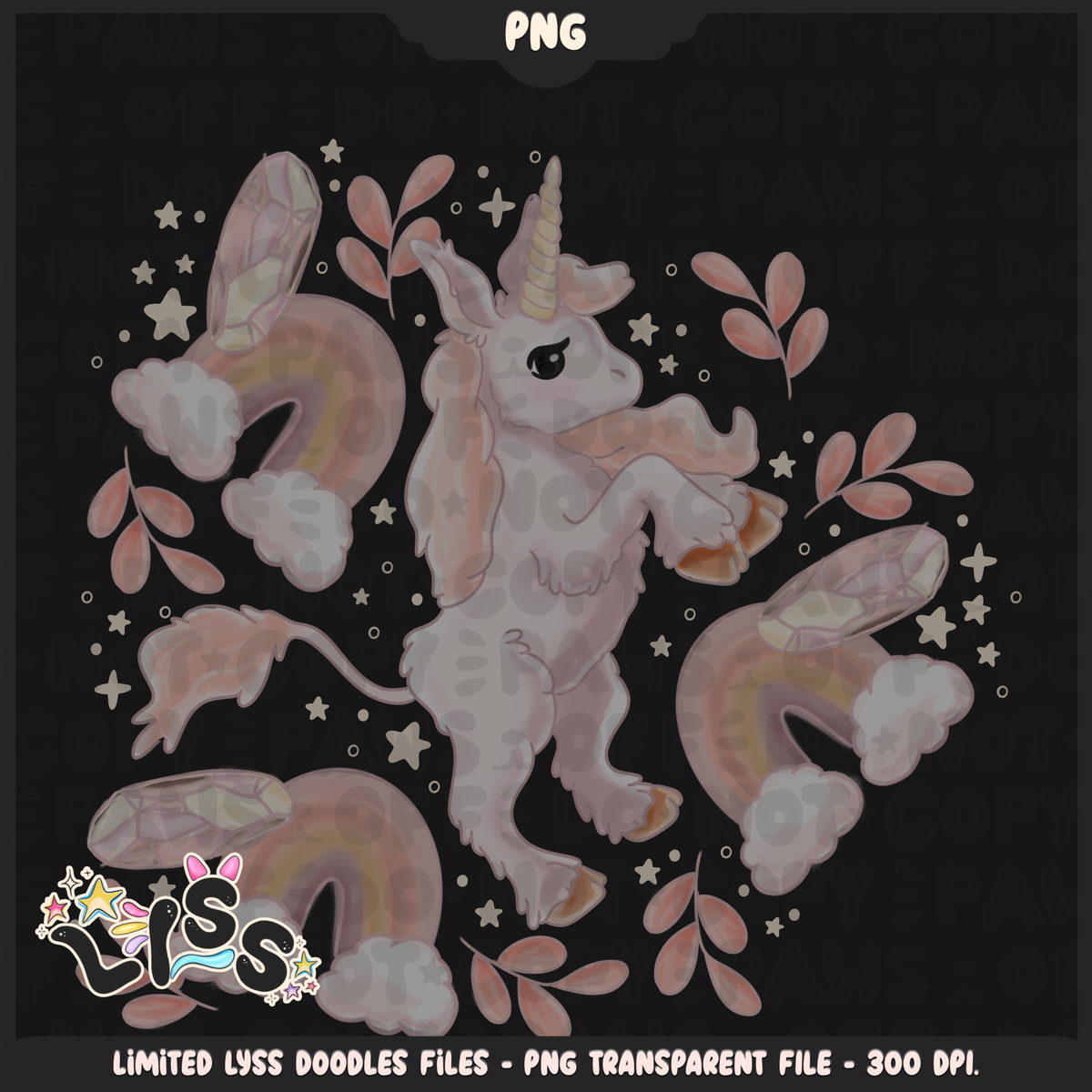 2024 - Lyss Doodles - PNG Files - Mythical Unicorns - 24LD032