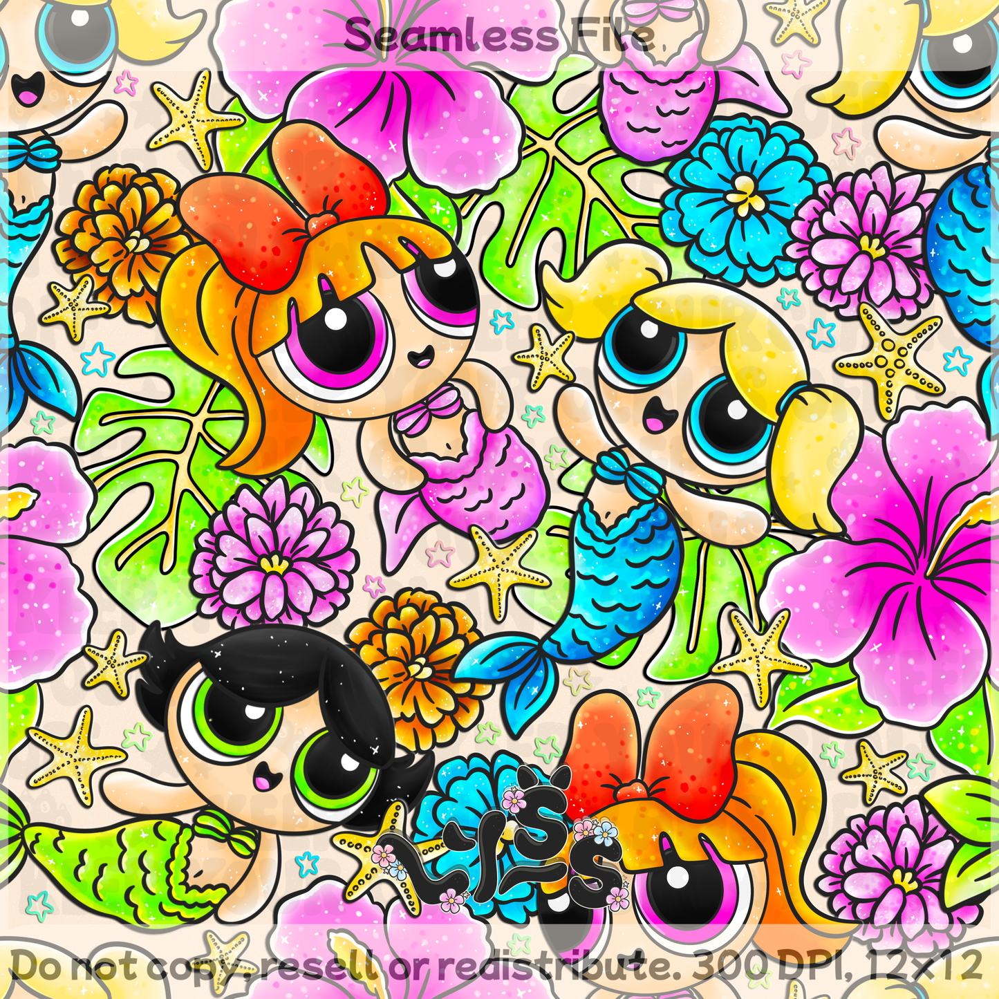 2025 - Lyss Doodles - Seamless - PPG Summer - 25LD037