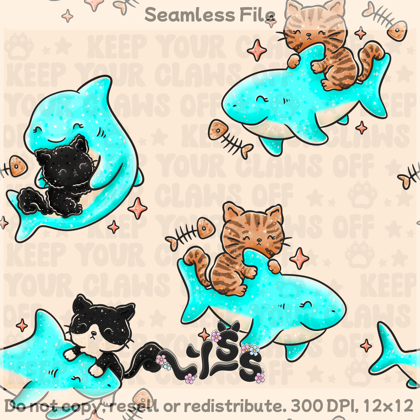 2025 - Lyss Doodles - Seamless - Jaws & Paws - 25LD050