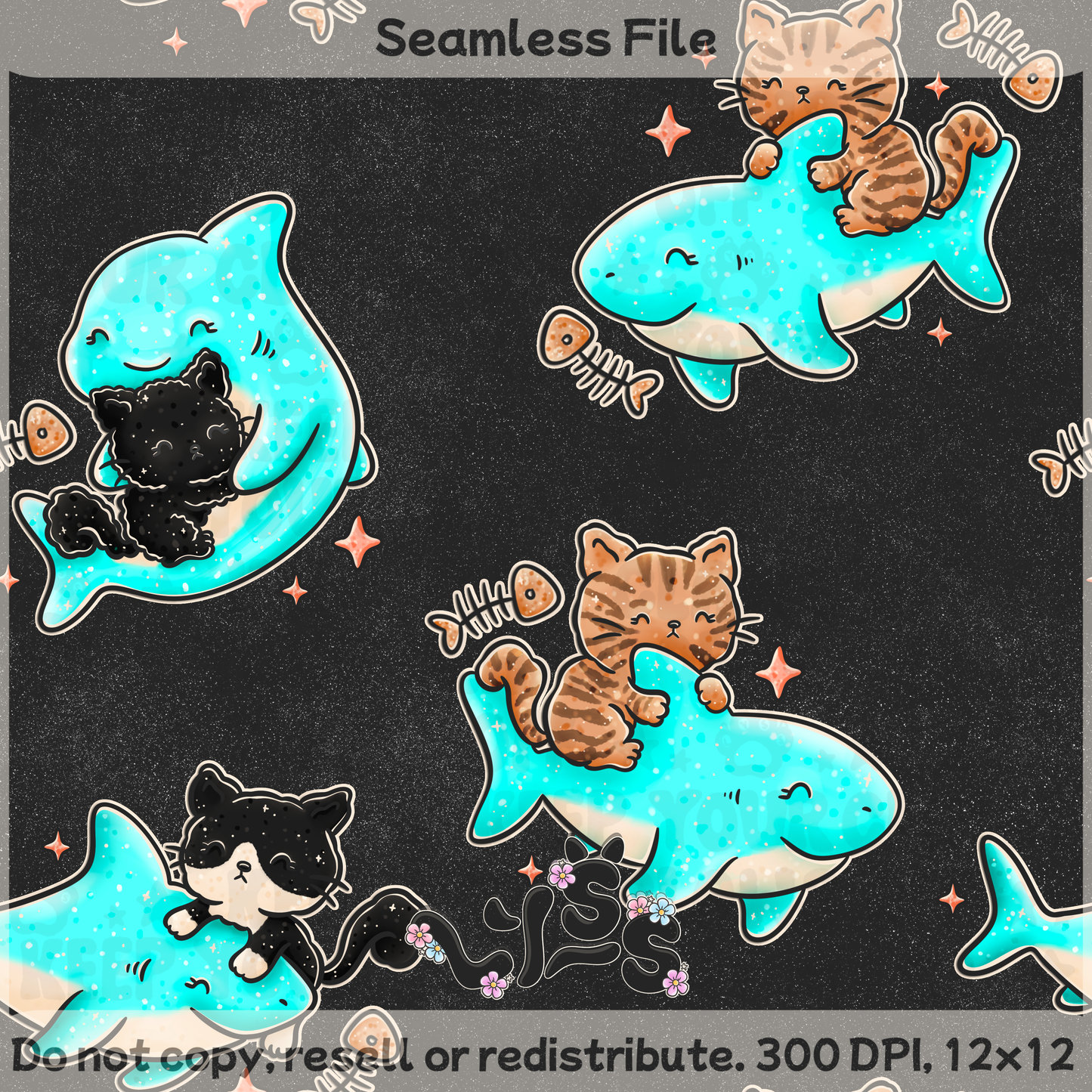 2025 - Lyss Doodles - Seamless - Jaws & Paws - 25LD050