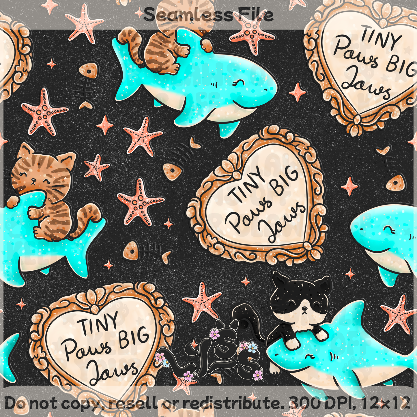 2025 - Lyss Doodles - Seamless - Jaws & Paws - 25LD050