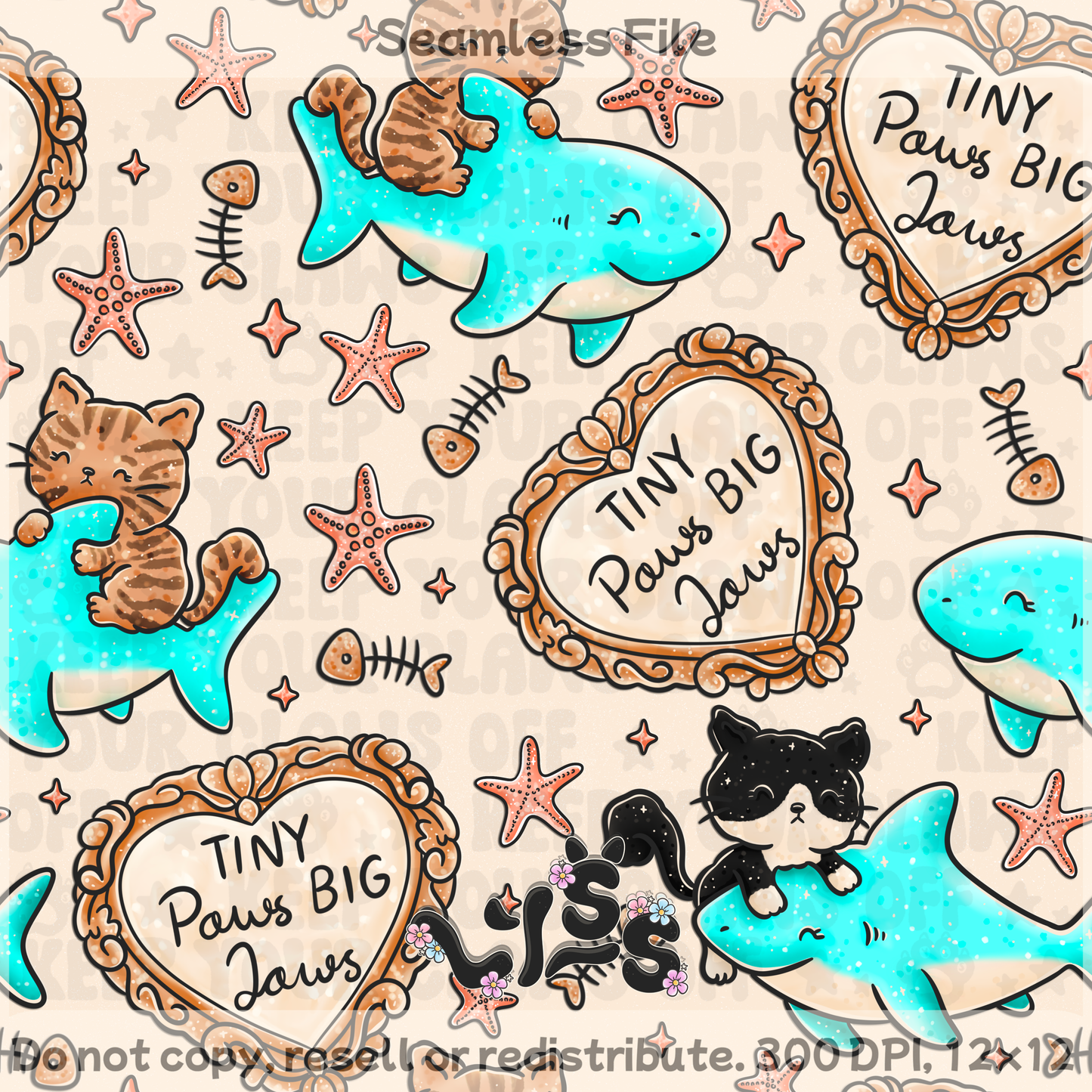 2025 - Lyss Doodles - Seamless - Jaws & Paws - 25LD050