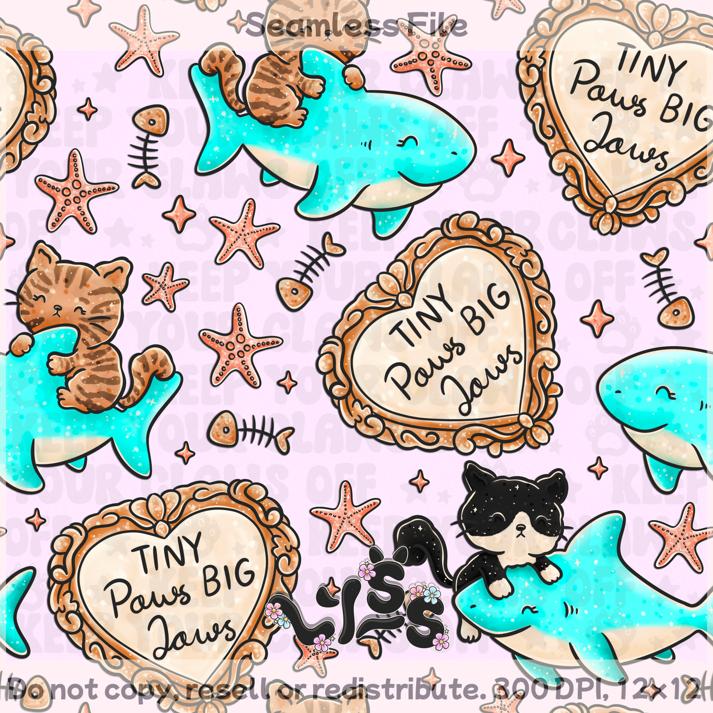 2025 - Lyss Doodles - Seamless - Jaws & Paws - 25LD050