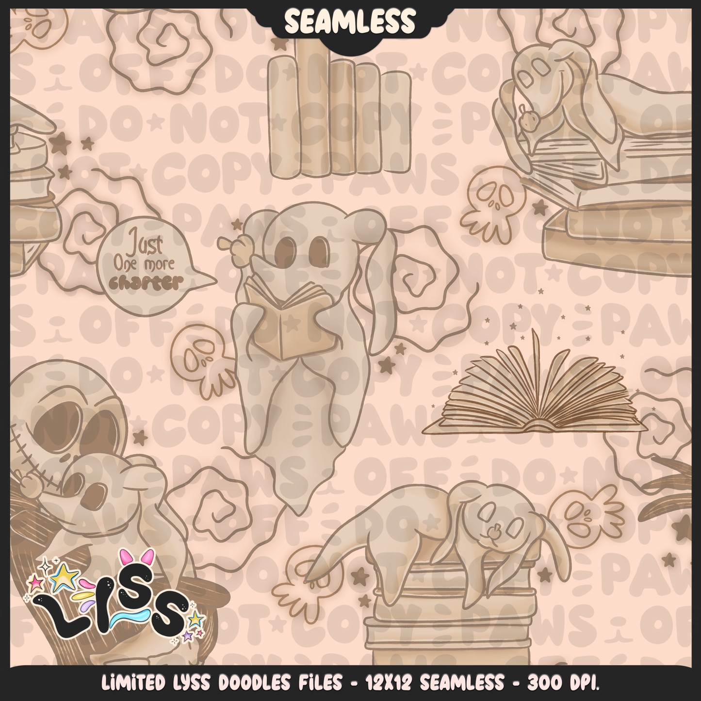 2024 - Lyss Doodles - Seamless - Mains - Reading Nightmare - 24LD017