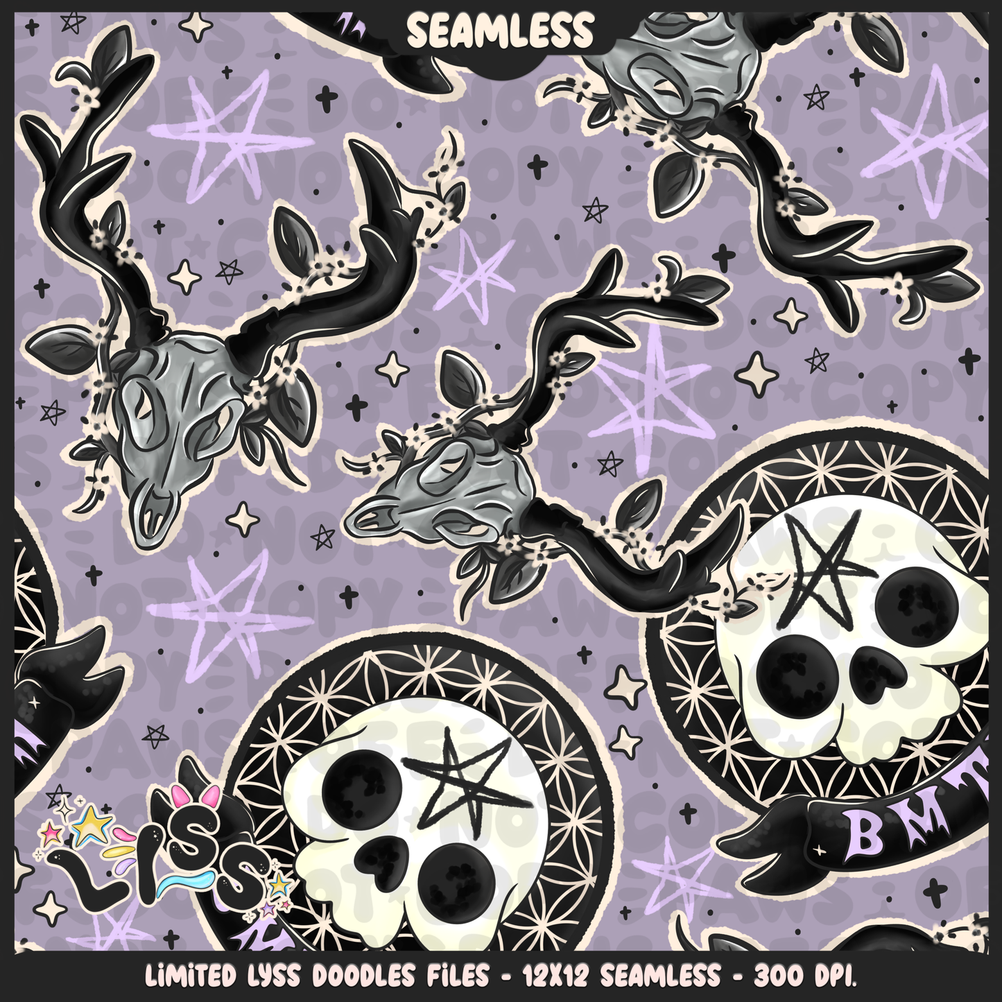 2024 - Lyss Doodles - Seamless - Mains - SCREAMO COLLAB - 24LD038