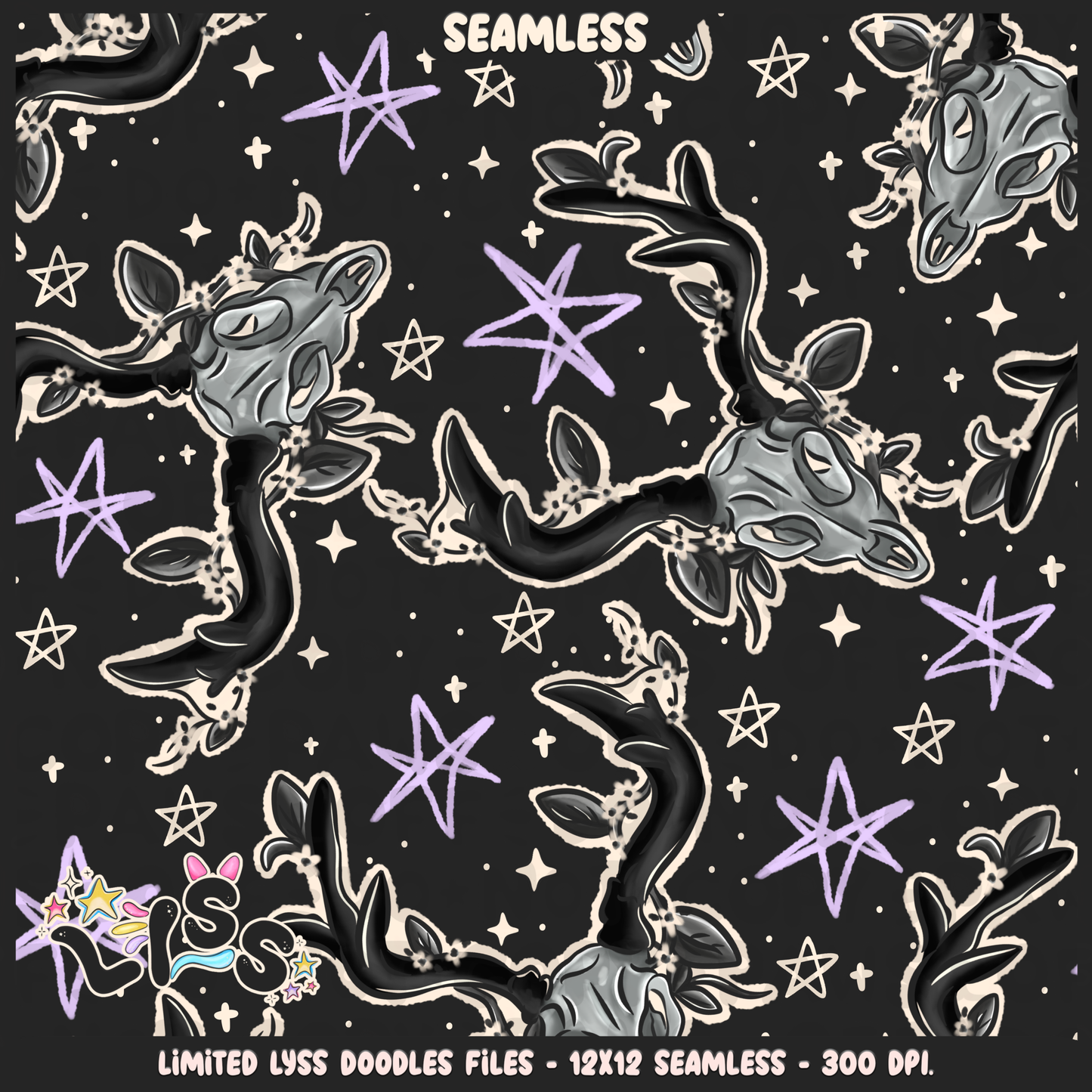 2024 - Lyss Doodles - Seamless - Mains - SCREAMO COLLAB - 24LD038