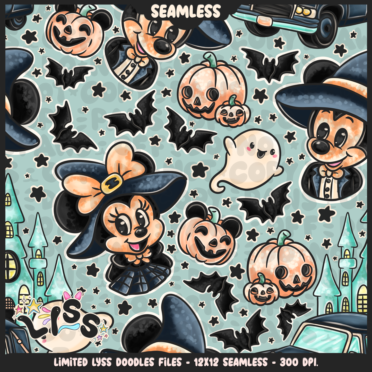 2024 - Lyss Doodles - Seamless - Mains - Spooky Dis Collab - 24LD047