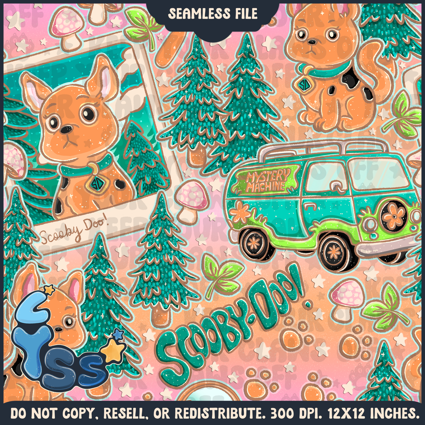 2024 - Lyss Doodles - Seamless - Mains - Scoob - 24LD085