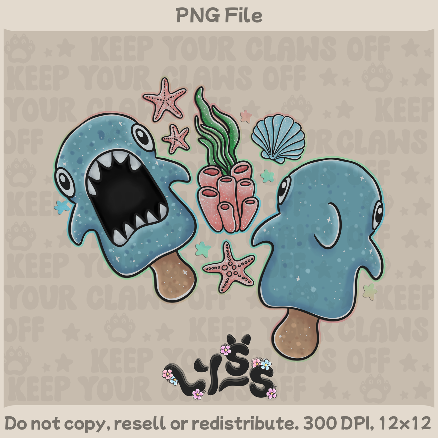 2025 - Lyss Doodles - PNG Files - Icy Sharks - 25LD043