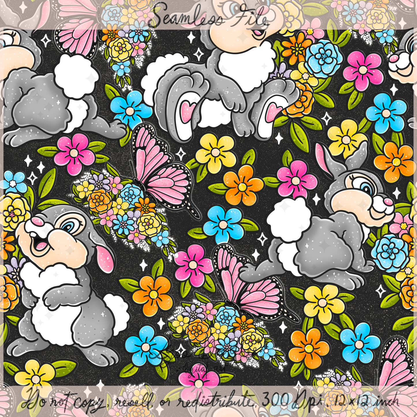 2025 - Lyss Doodles - Seamless - Mains - Springtime Hopper - 25LD015