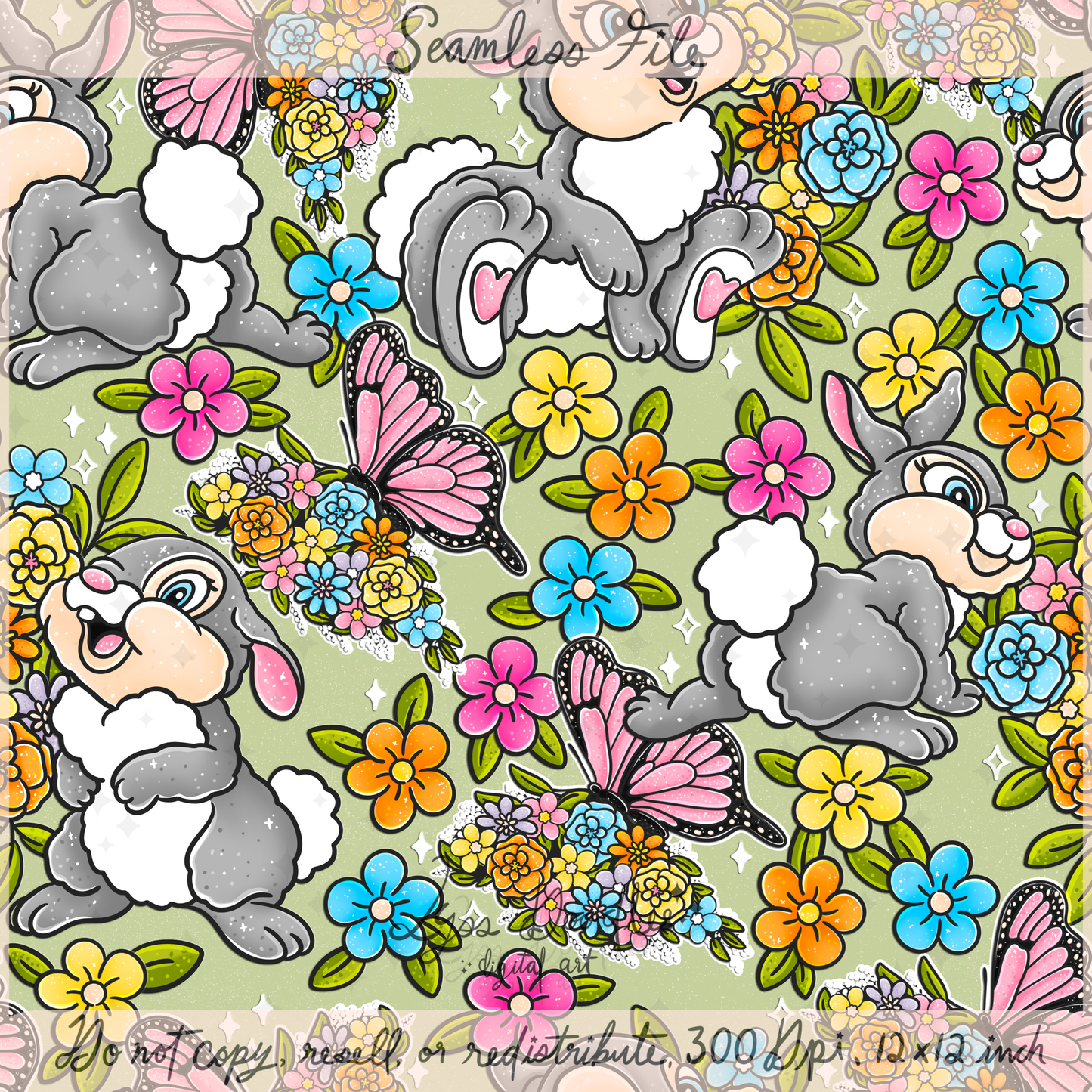 2025 - Lyss Doodles - Seamless - Mains - Springtime Hopper - 25LD015