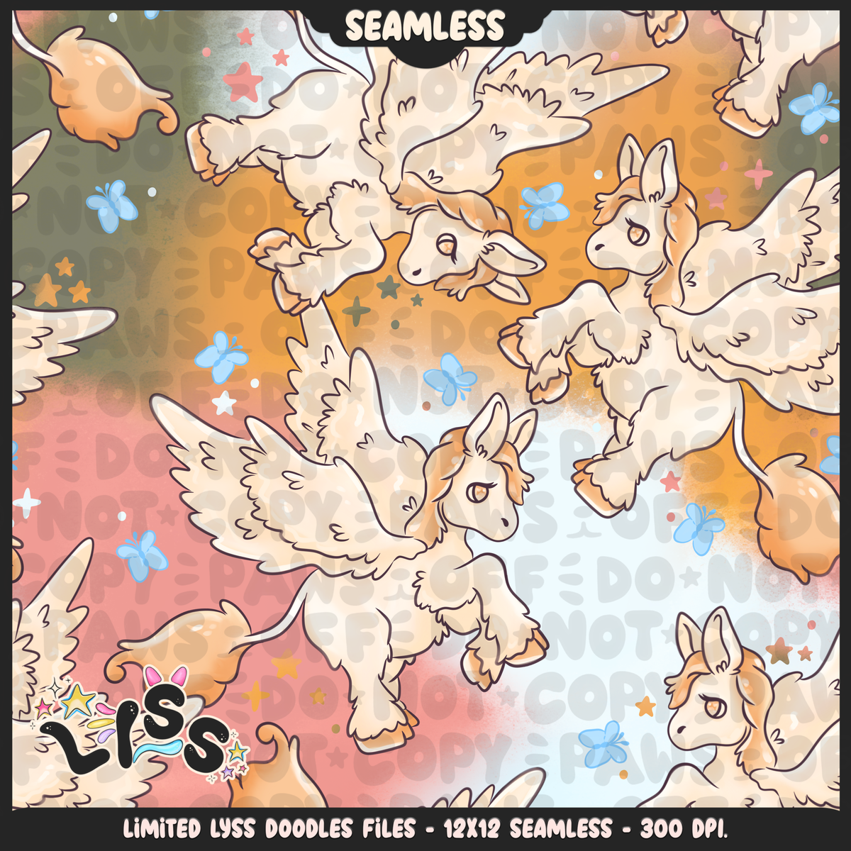 2024 - Lyss Doodles - Seamless - Mains - Summer Pegasus - 24LD031