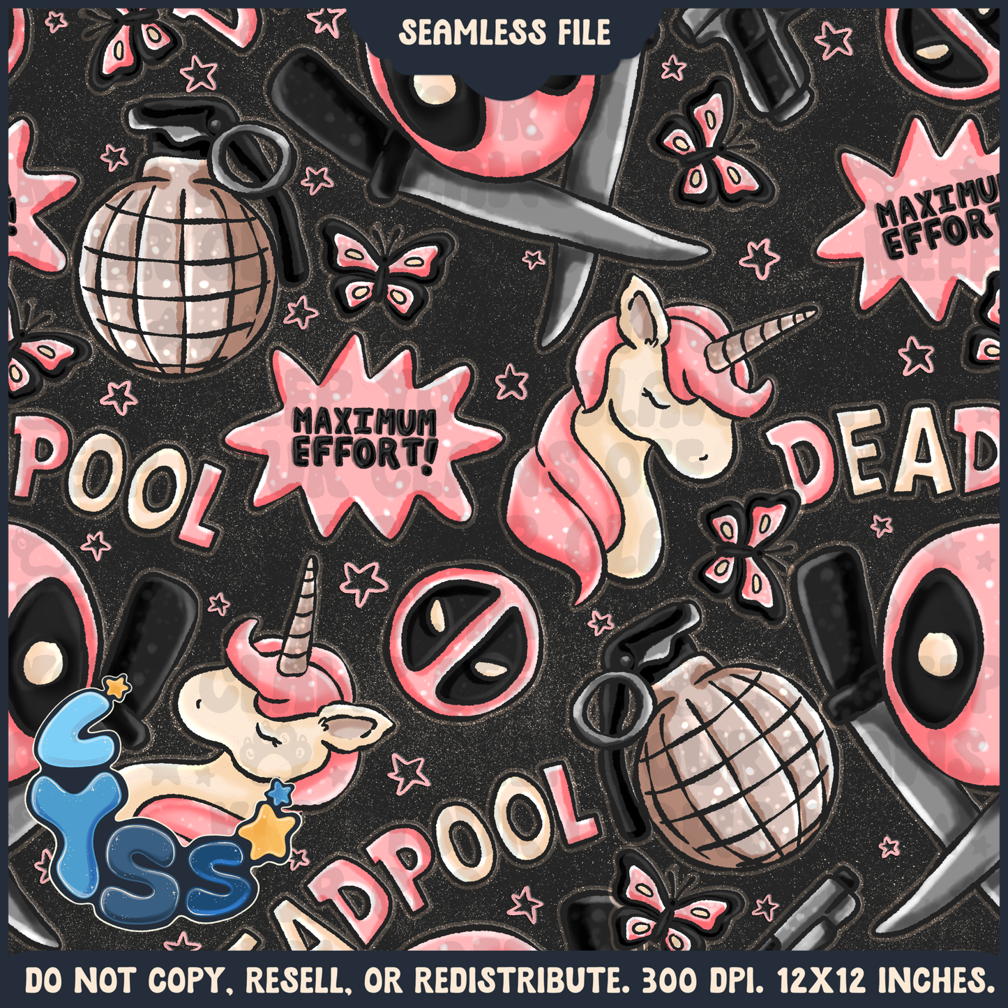 2024 - Lyss Doodles - Seamless - Mains - Superhero Collection - Girl Funny Guy - 24LD089-001