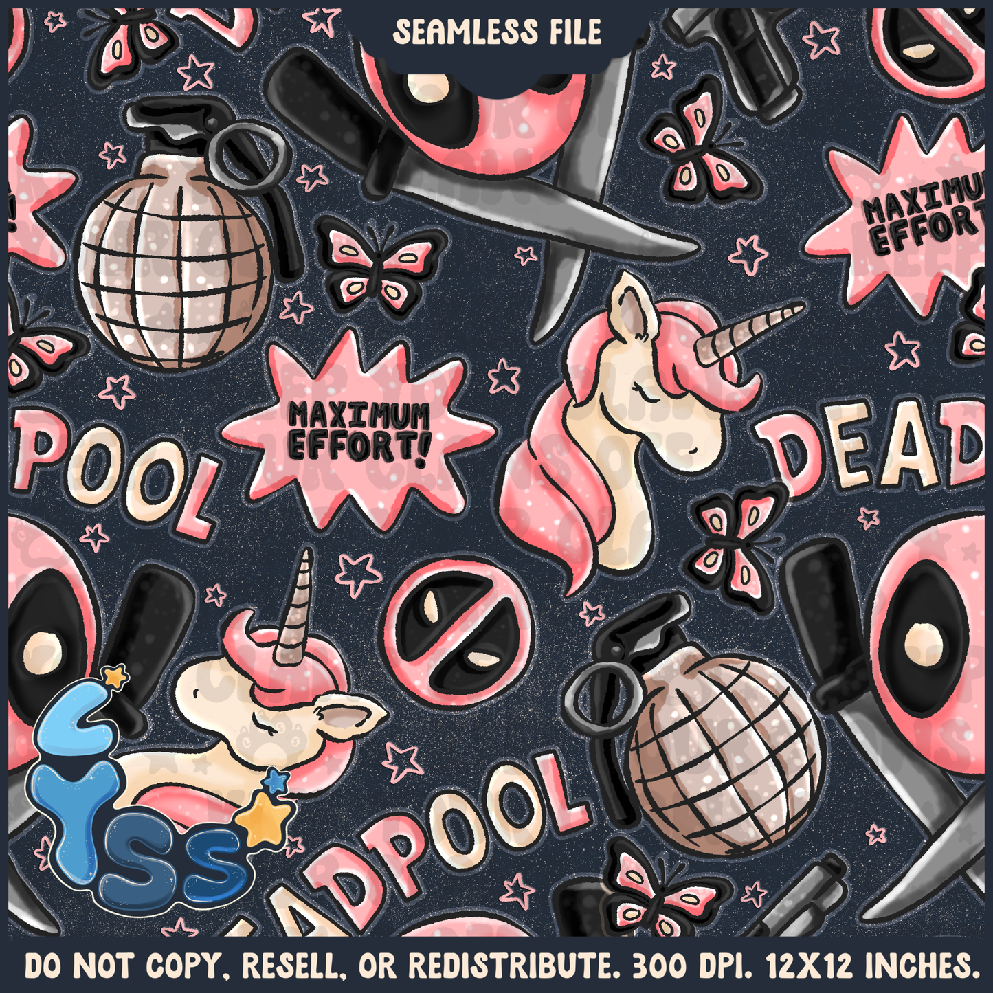 2024 - Lyss Doodles - Seamless - Mains - Superhero Collection - Girl Funny Guy - 24LD089-001