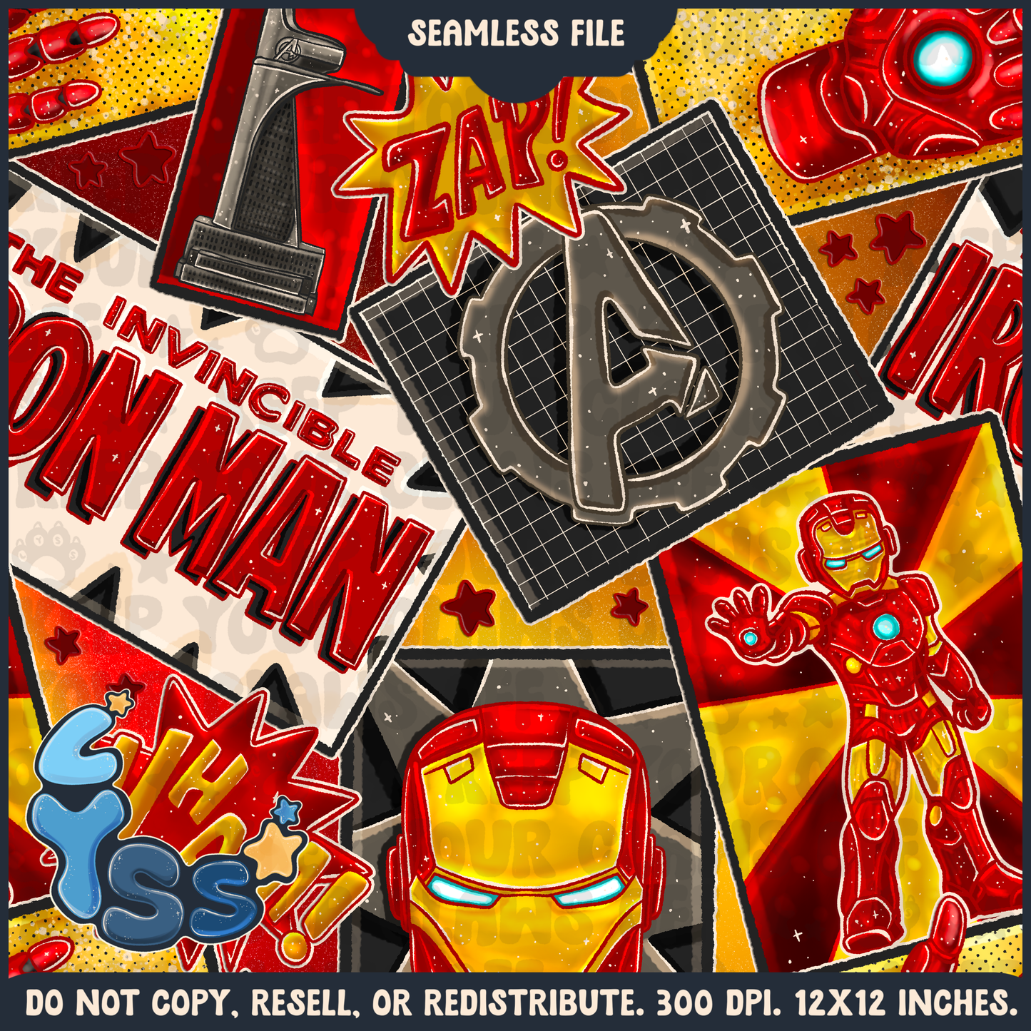 2024 - Lyss Doodles - Seamless - Mains - Superhero Collection - Invincible - 24LD090