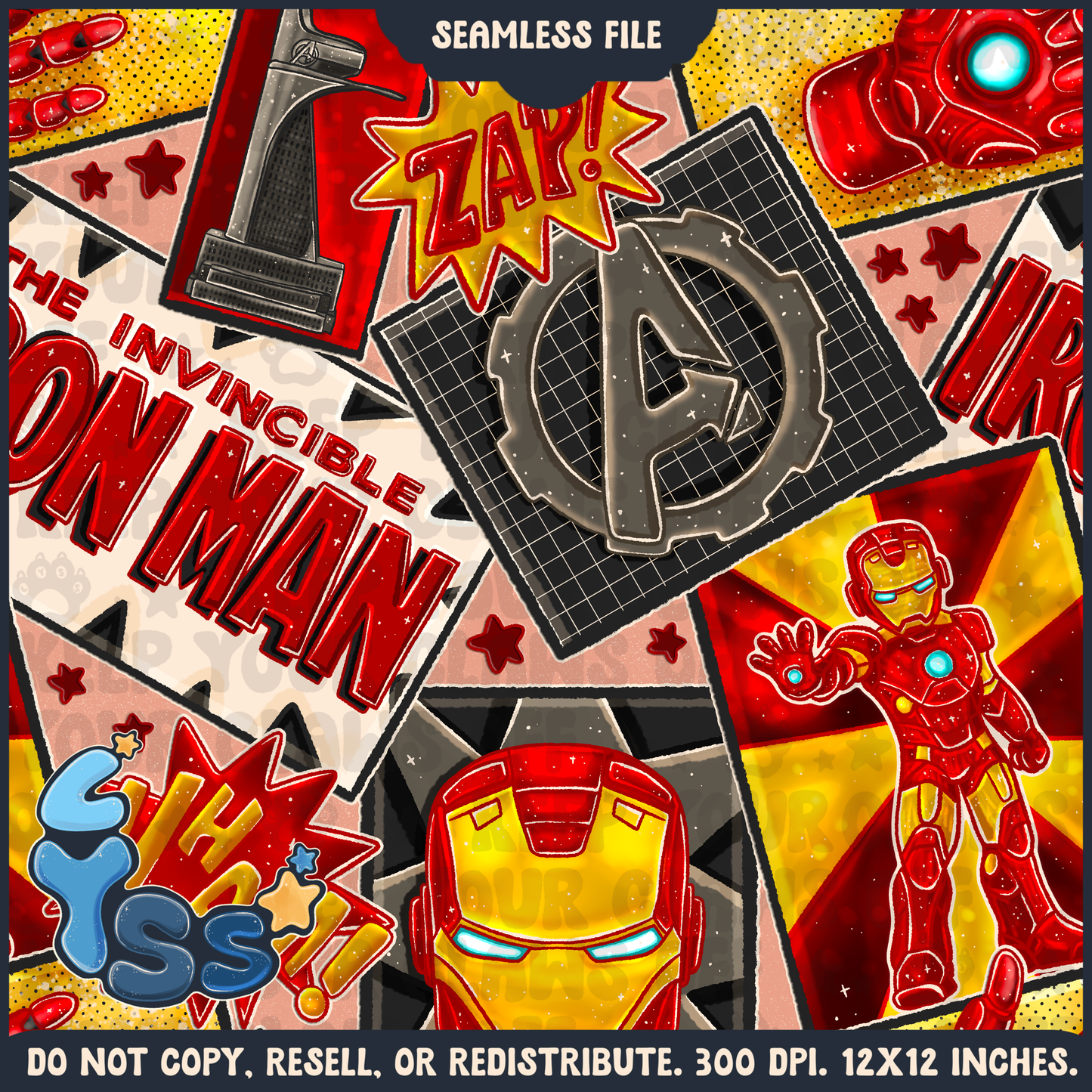 2024 - Lyss Doodles - Seamless - Mains - Superhero Collection - Invincible - 24LD090