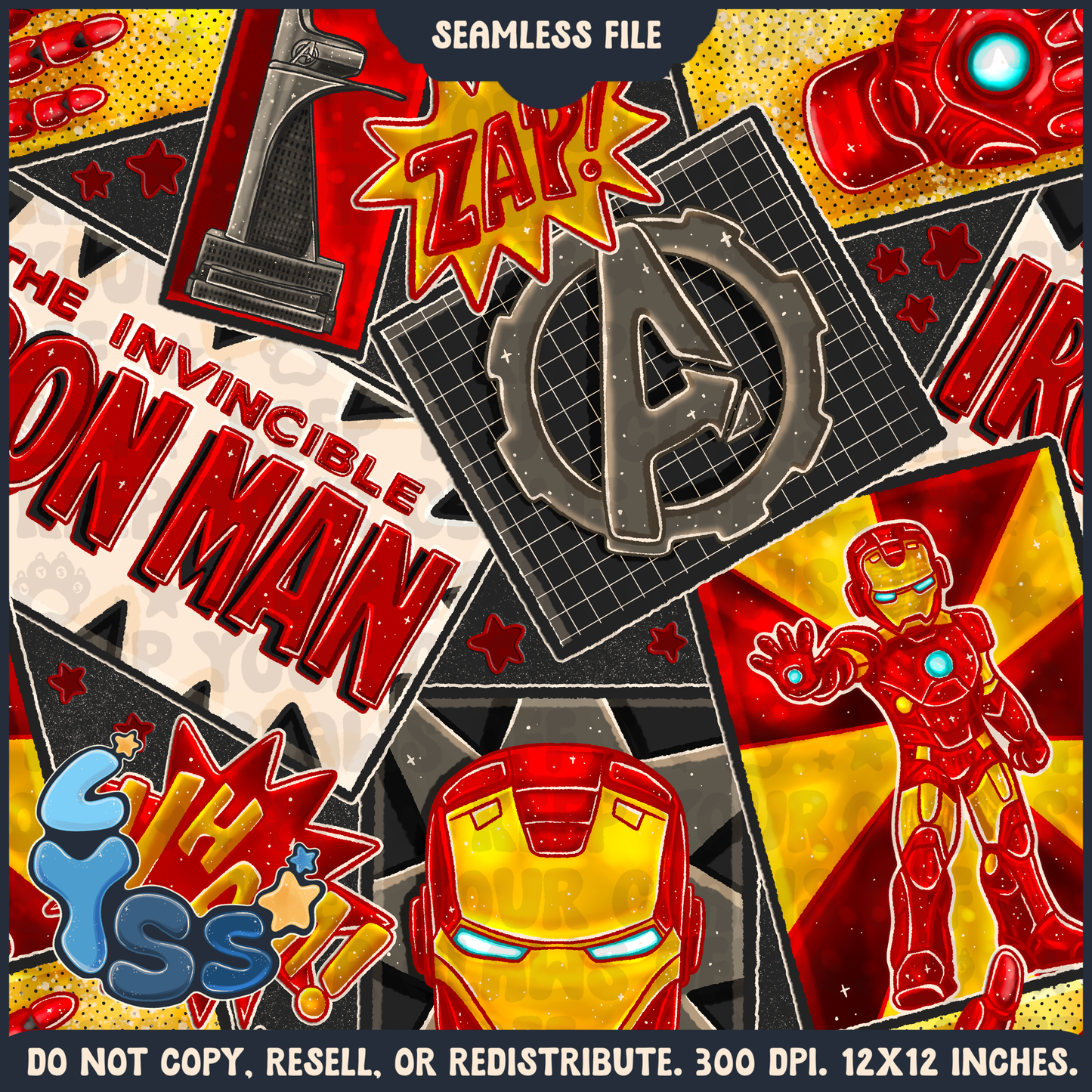 2024 - Lyss Doodles - Seamless - Mains - Superhero Collection - Invincible - 24LD090