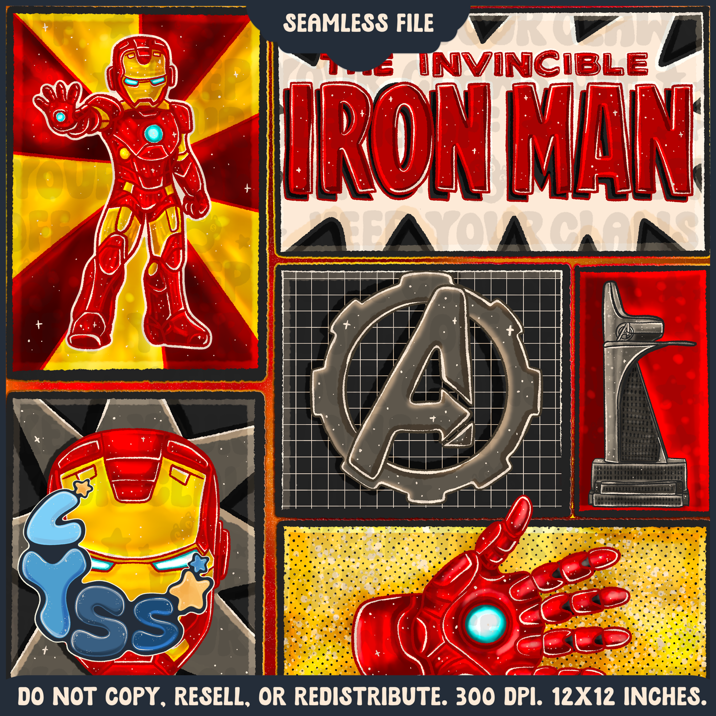 2024 - Lyss Doodles - Seamless - Mains - Superhero Collection - Invincible - 24LD090