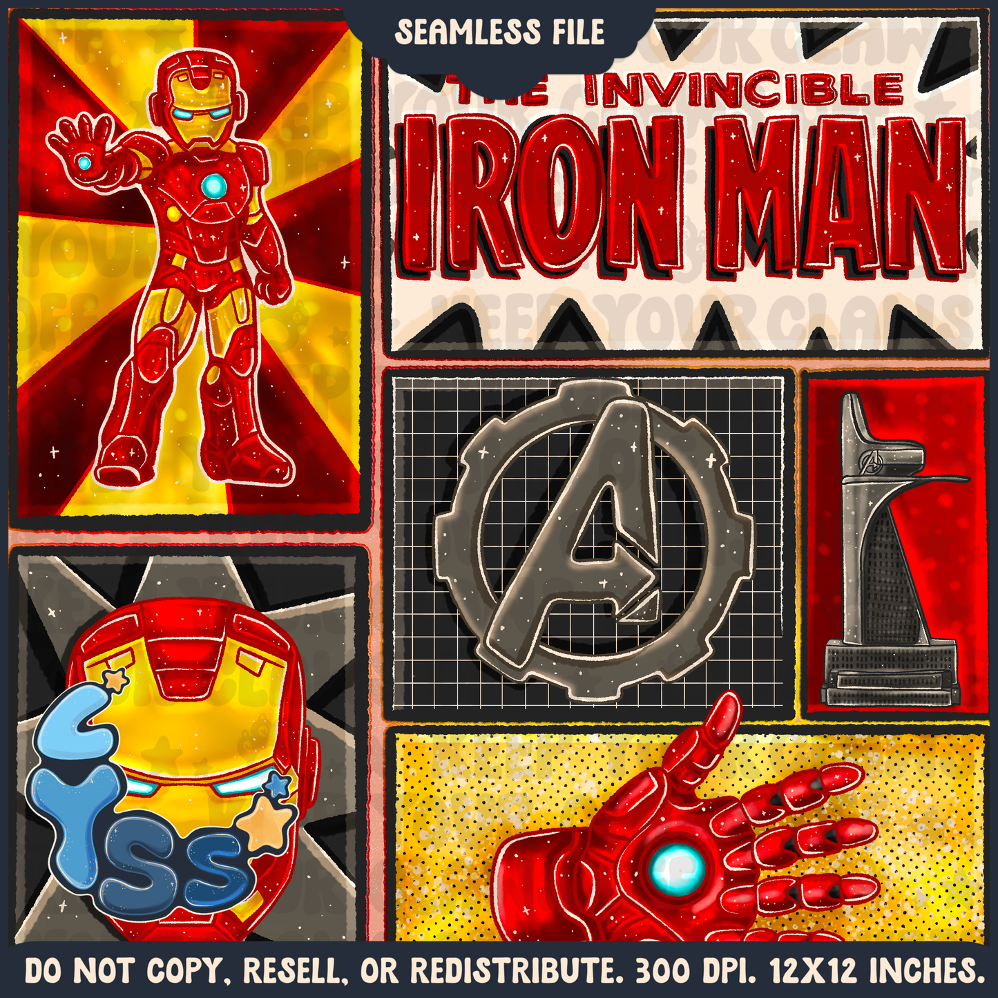 2024 - Lyss Doodles - Seamless - Mains - Superhero Collection - Invincible - 24LD090