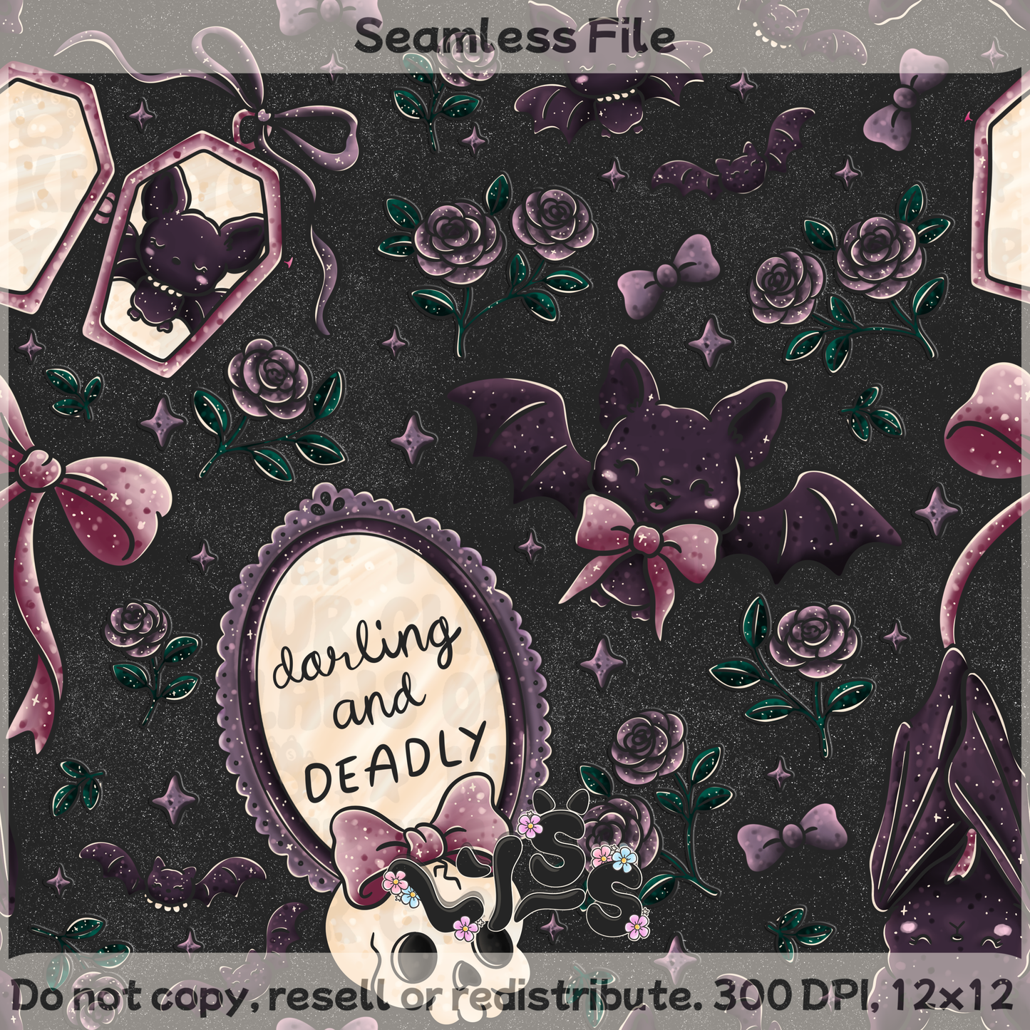 2025 - Lyss Doodles - Seamless - Sweet & Noturnal- 25LD051