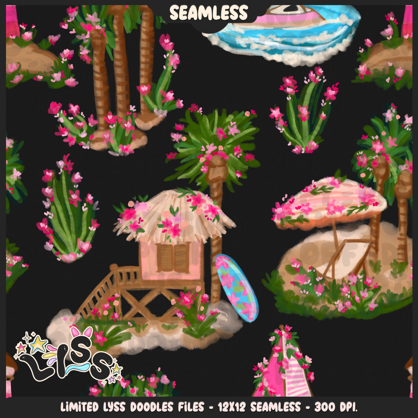 2024 - Lyss Doodles - Seamless - Mains - Tululla Summer - 24LD113