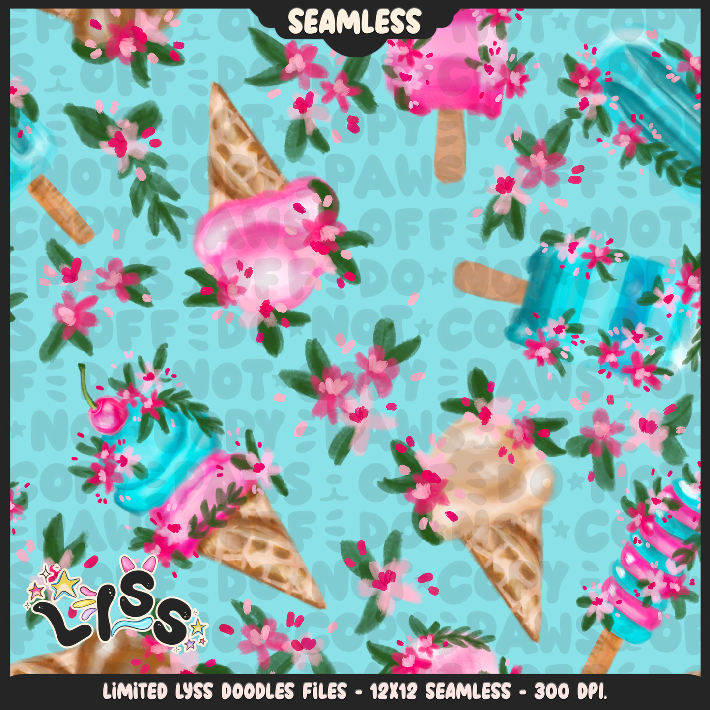 2024 - Lyss Doodles - Seamless - Mains - Tululla Summer - 24LD113