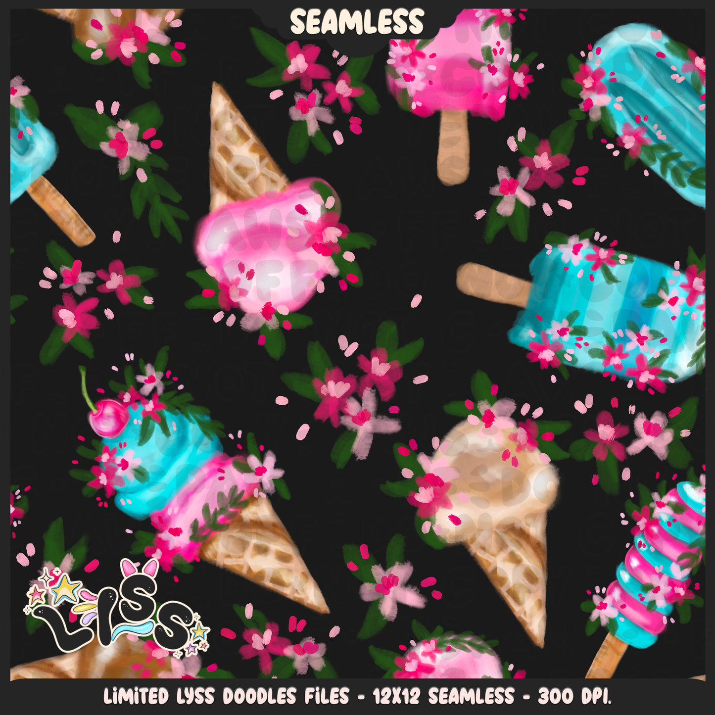 2024 - Lyss Doodles - Seamless - Mains - Tululla Summer - 24LD113