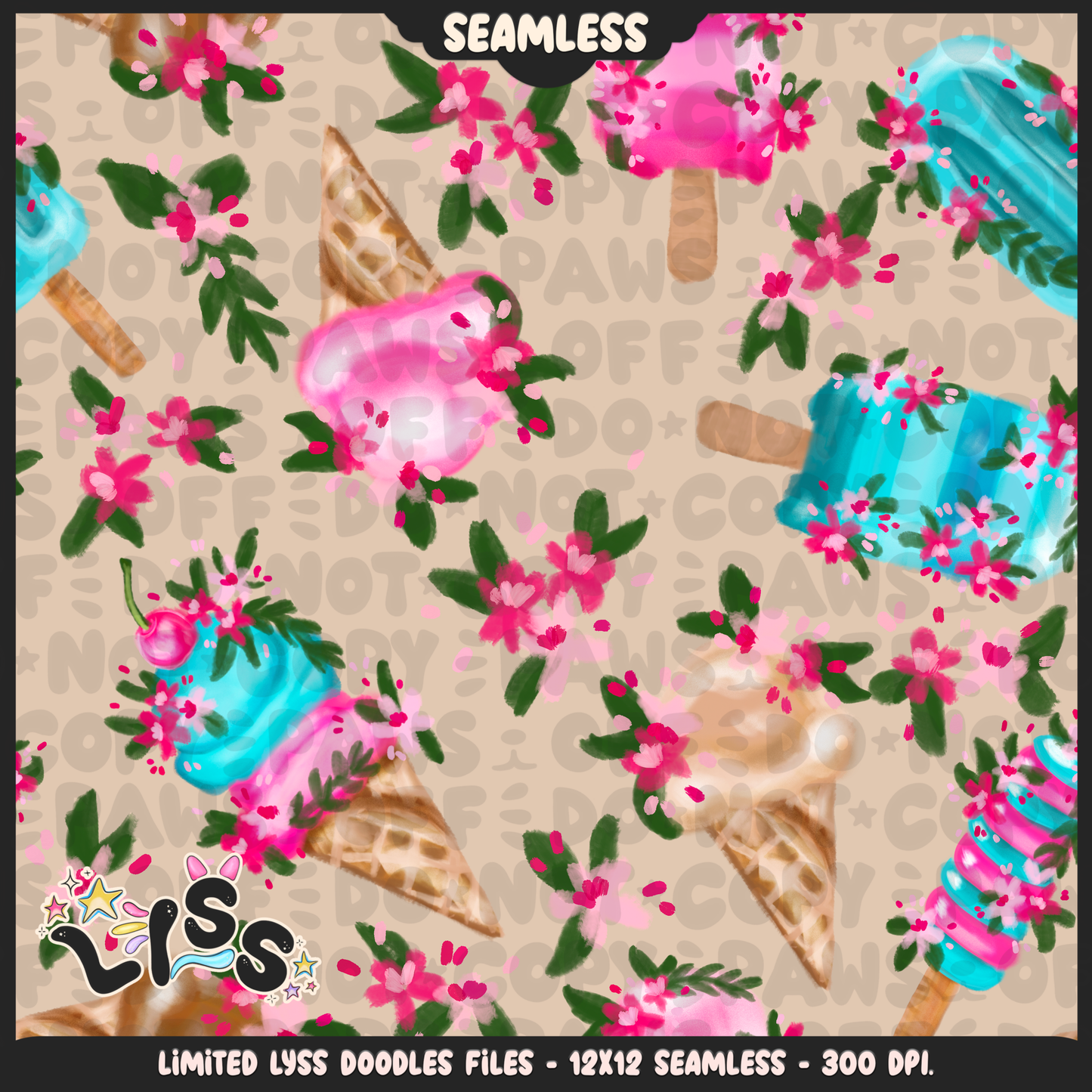 2024 - Lyss Doodles - Seamless - Mains - Tululla Summer - 24LD113